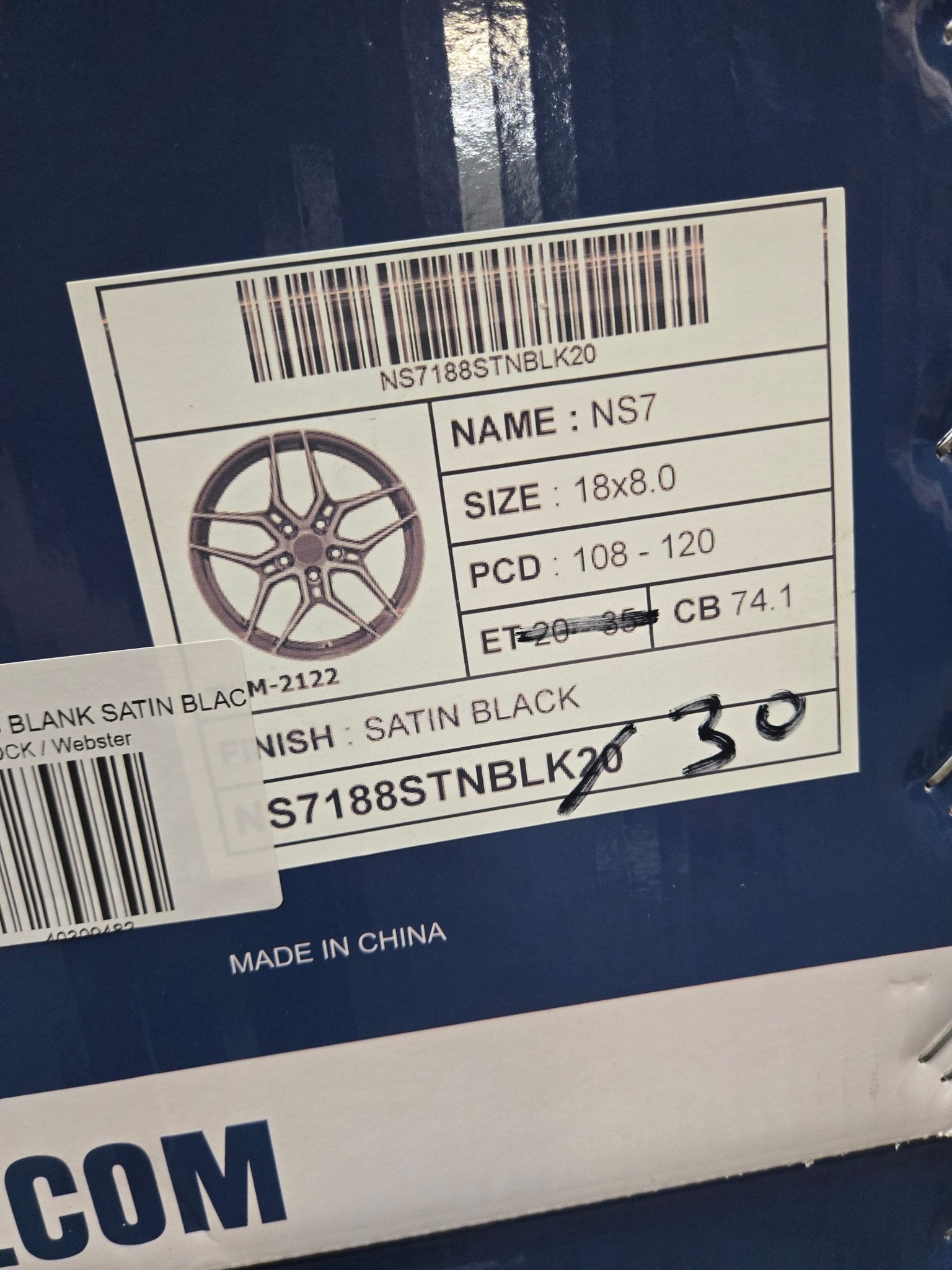 GWG NS7 18x8 BLANK SATIN BLACK - Gun Hill Tire House (WTW - WHOLESALE TIRES & WHEELS)