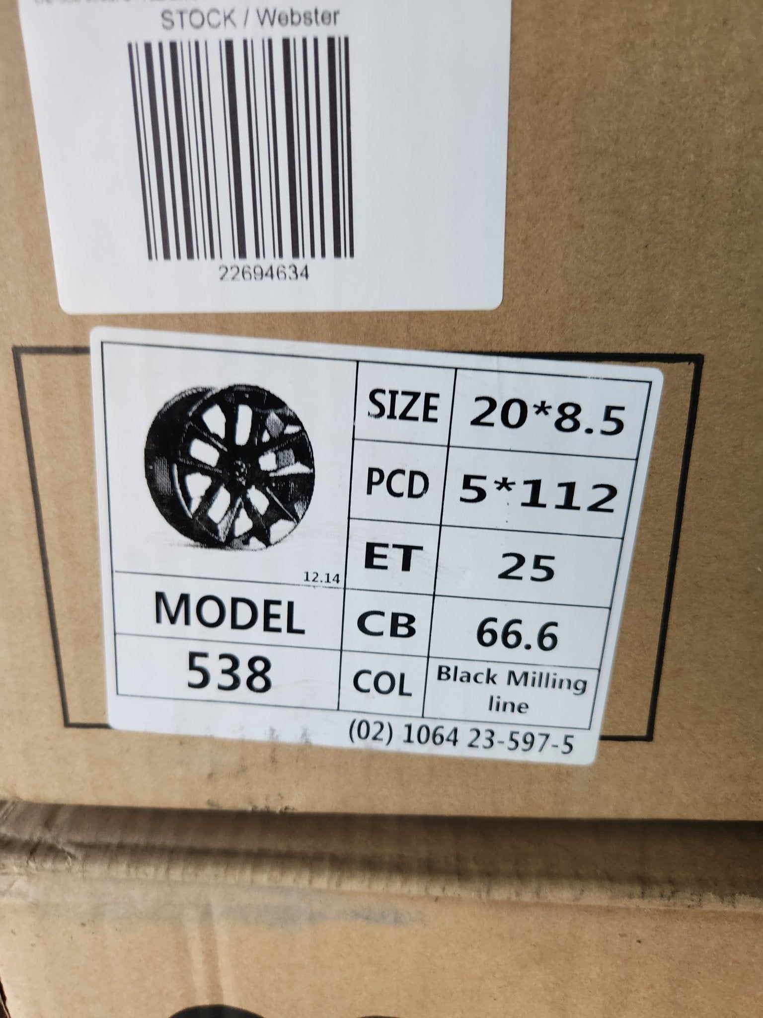 OE - 538 909M STYLE 20x8.5 5x112 GLOSS BLACK MILLED SPOKES - Gun Hill Tire House (WTW - WHOLESALE TIRES & WHEELS)