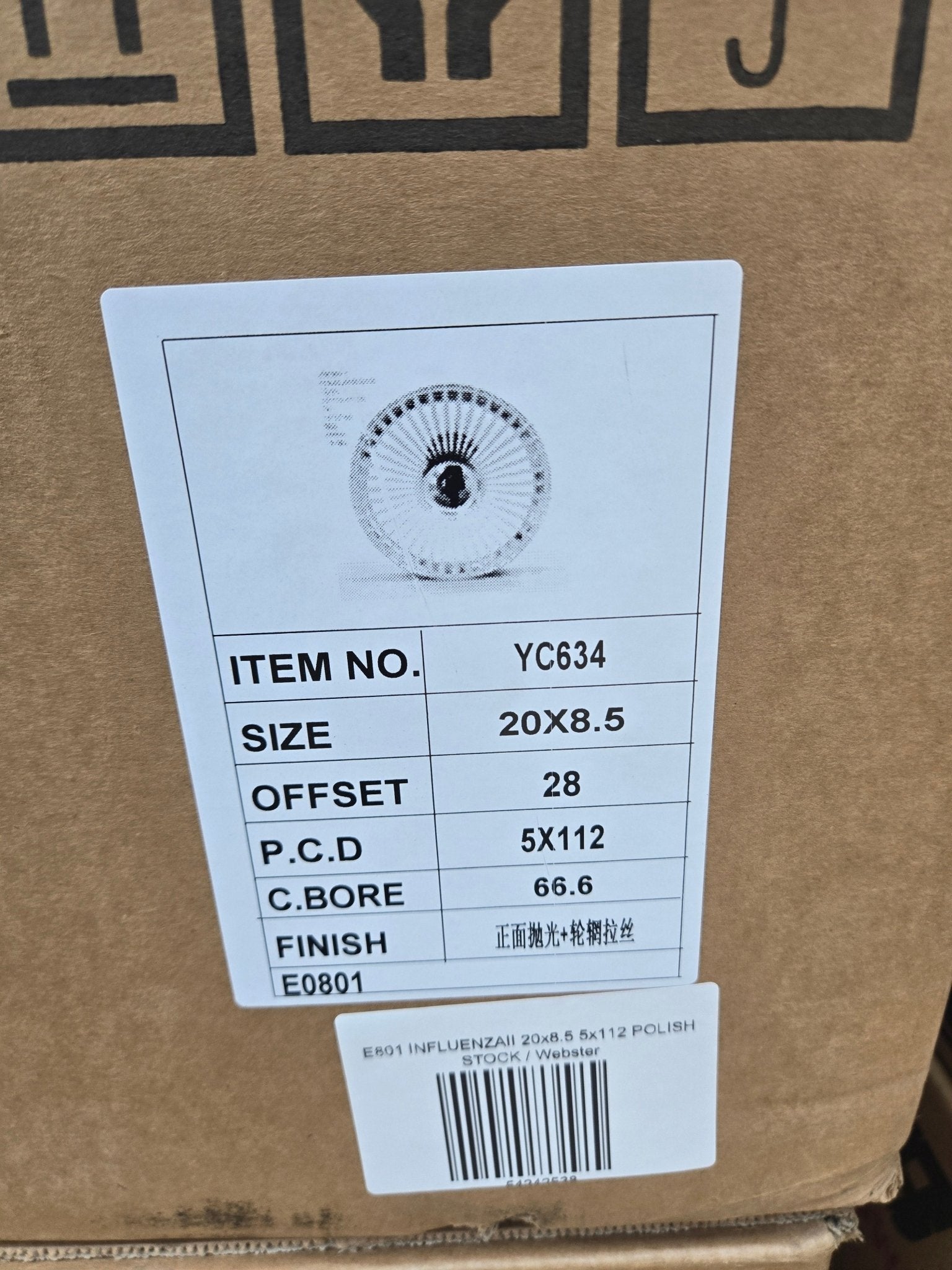 E801 INFLUENZAII 20x8.5 5x112 POLISH - Gun Hill Tire House (WTW - WHOLESALE TIRES & WHEELS)