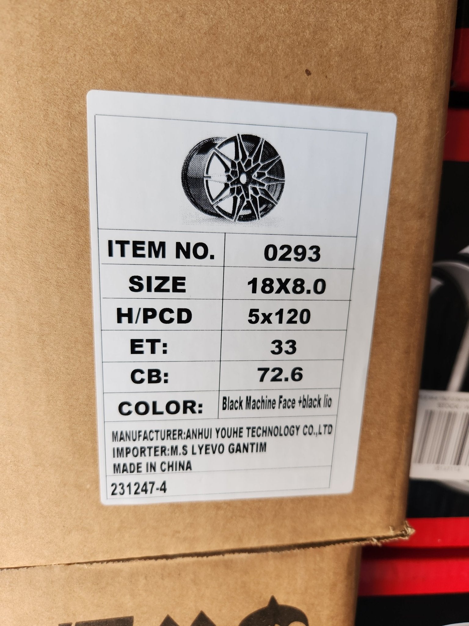 OE - 0293 826M STYLE 18x8.0 5x120 GLOSS BLACK MACHINE FACE DARK TINTED - Gun Hill Tire House (WTW - WHOLESALE TIRES & WHEELS)