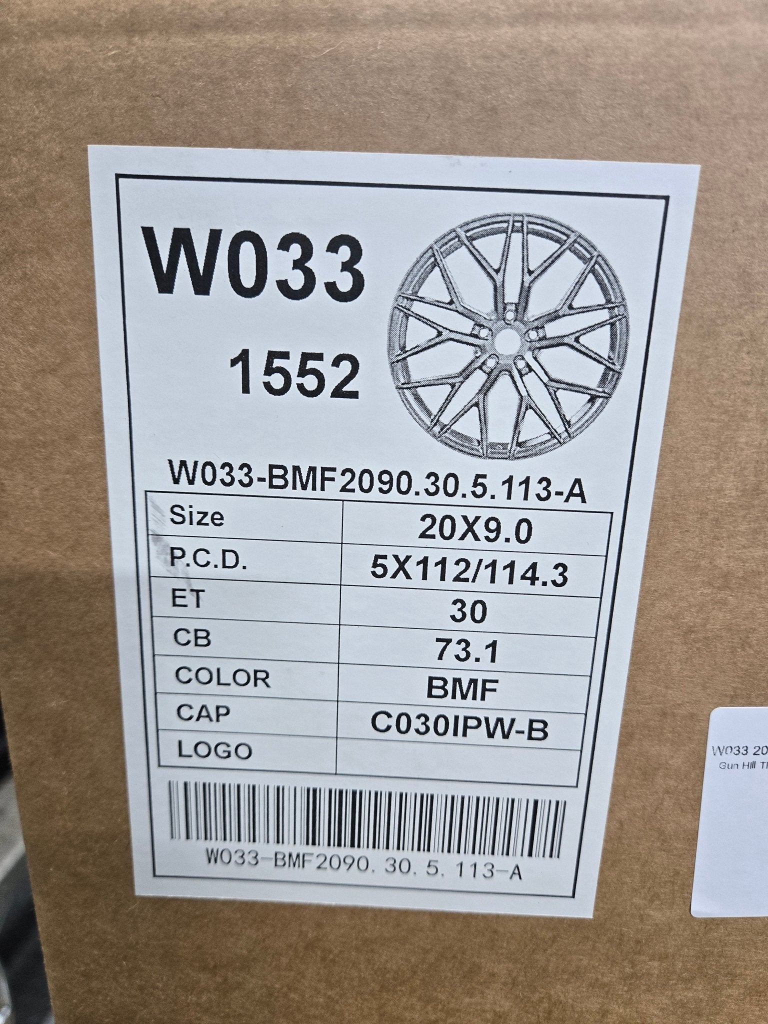 W033 20X9.0 5X112 5X114.3 BLACK MACHINED FACE - Gun Hill Tire House (WTW - WHOLESALE TIRES & WHEELS)