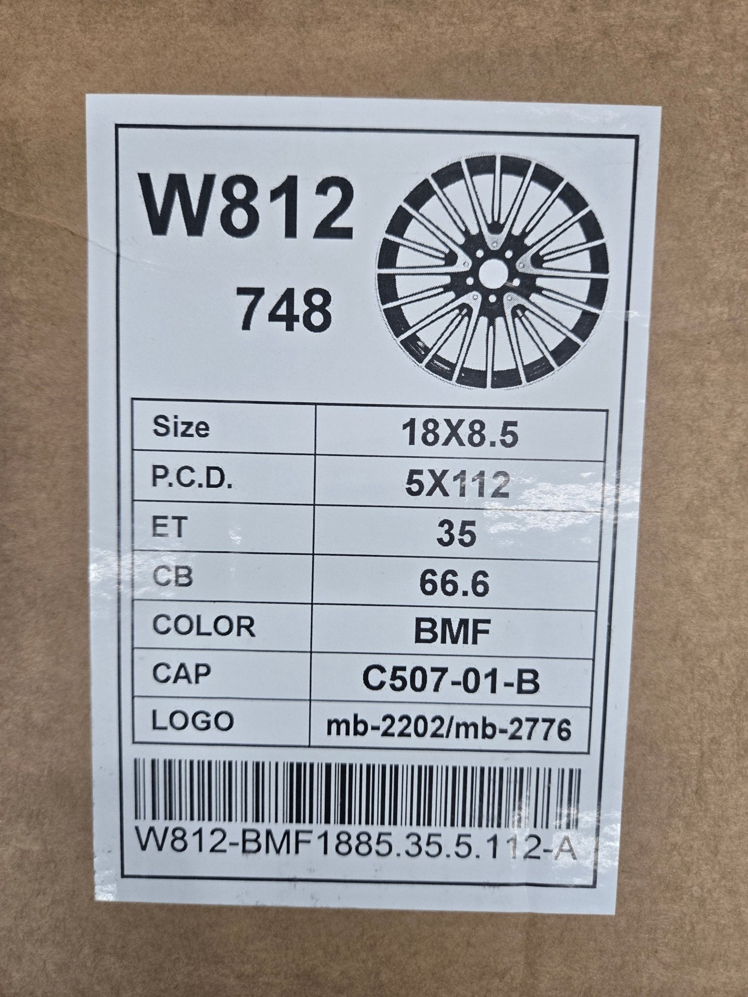 W812 18X8.5 5X112 PIANO BLACK MACHINED - Gun Hill Tire House (WTW - WHOLESALE TIRES & WHEELS)