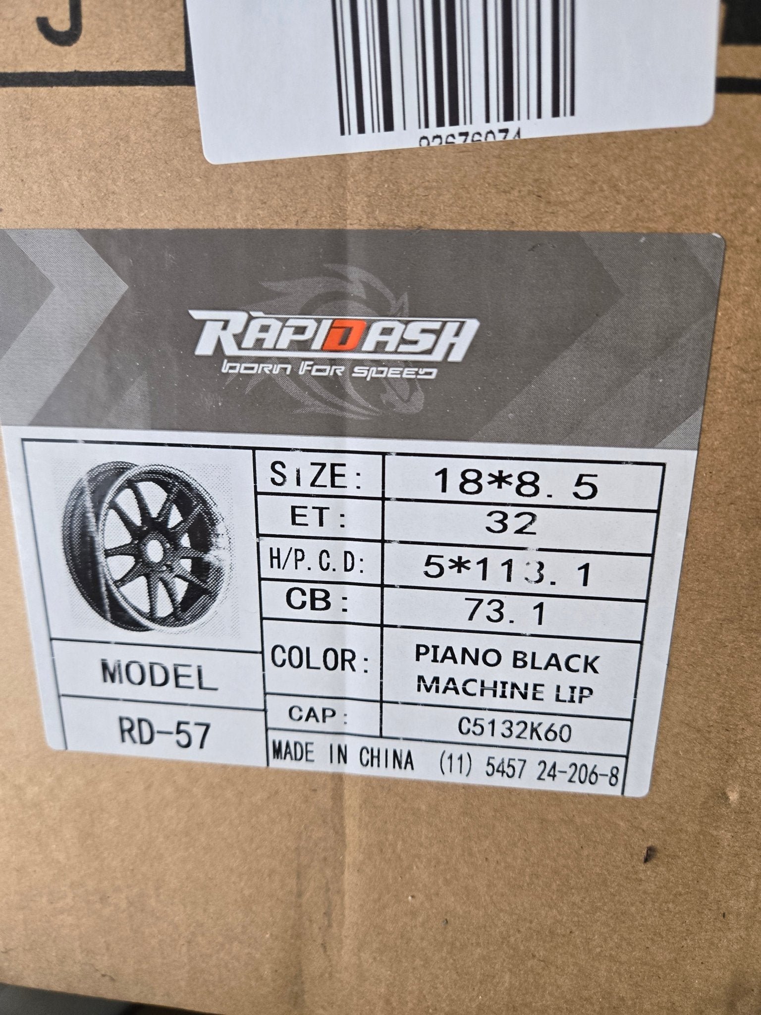 RAPIDASH X5457 18x8.5 5x112 / 5x114.3 GLOSS BLACK MACHINED LIP - Gun Hill Tire House (WTW - WHOLESALE TIRES & WHEELS)