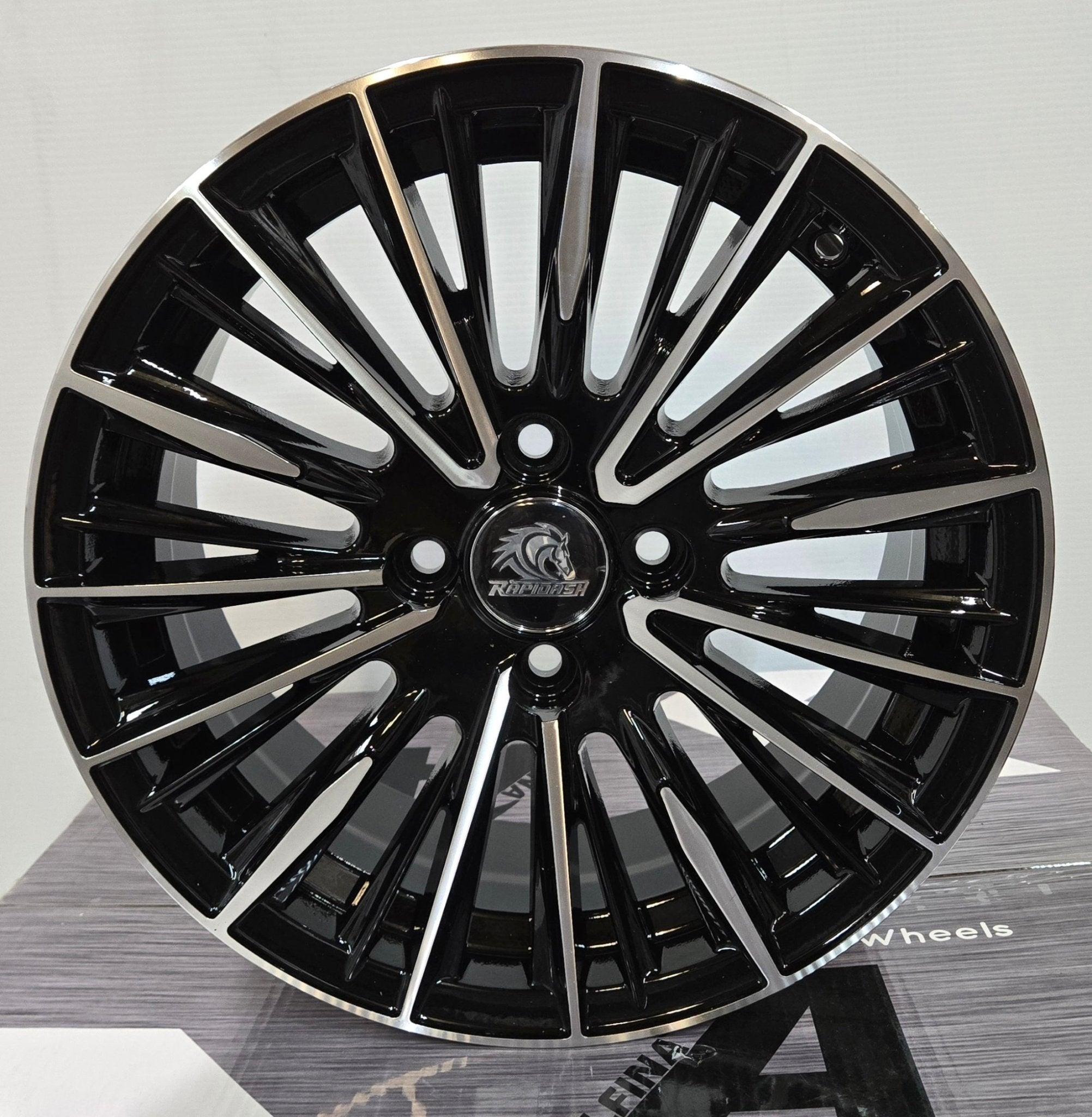 RAPIDASH RD - M8 15x6.5 4x100 GLOSS BLACK MACHINED FACE - Gun Hill Tire House (WTW - WHOLESALE TIRES & WHEELS)