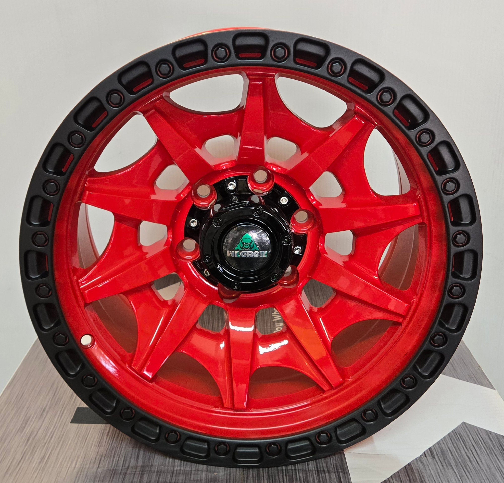 WILDCROX 17X9 6X5.5 RED WHITH BLAC - Gun Hill Tire House (WTW - WHOLESALE TIRES & WHEELS)
