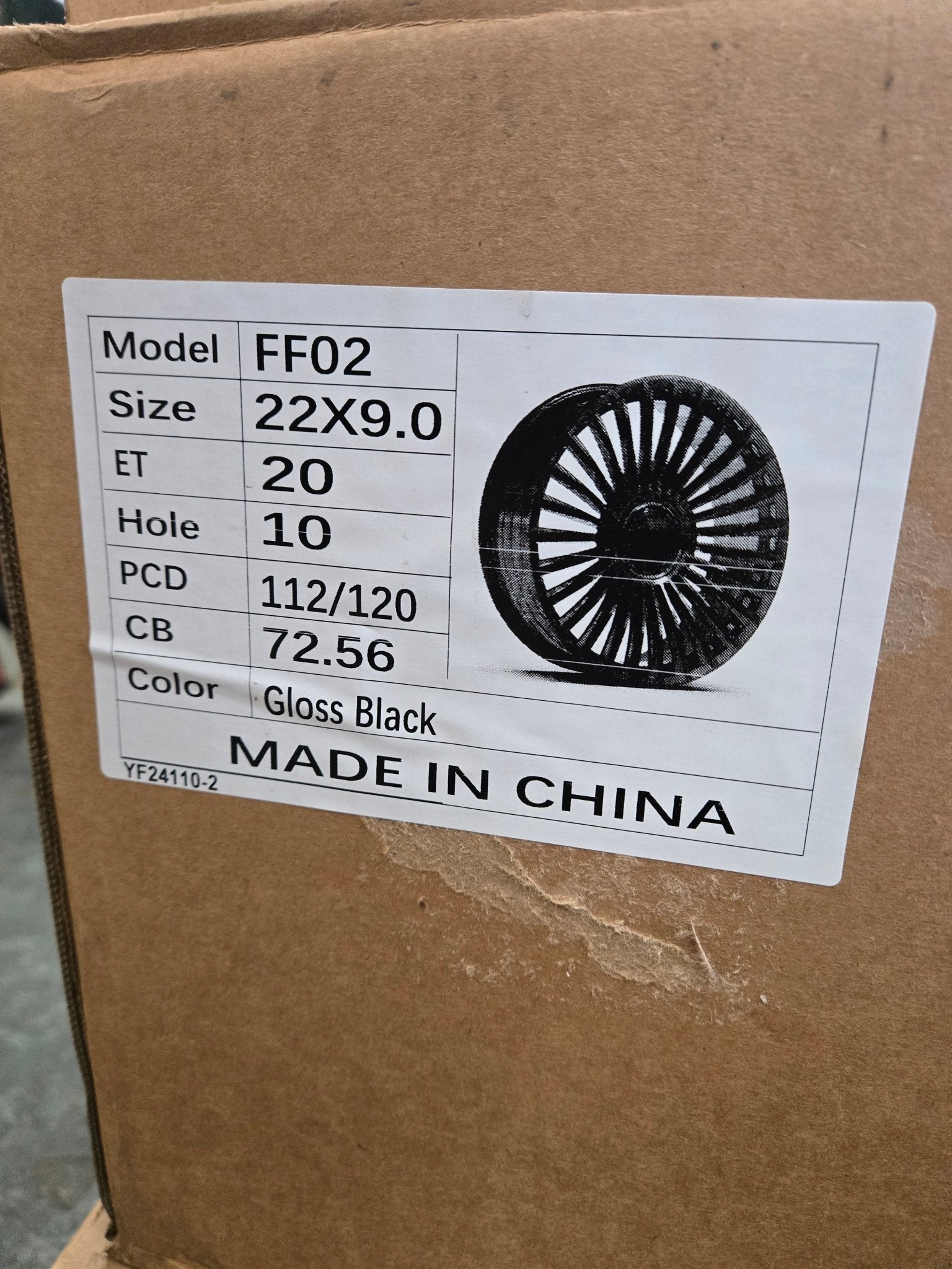 0450 FF92 22X9.0 5X112 5X120 PIANO BLACK - Gun Hill Tire House (WTW - WHOLESALE TIRES & WHEELS)