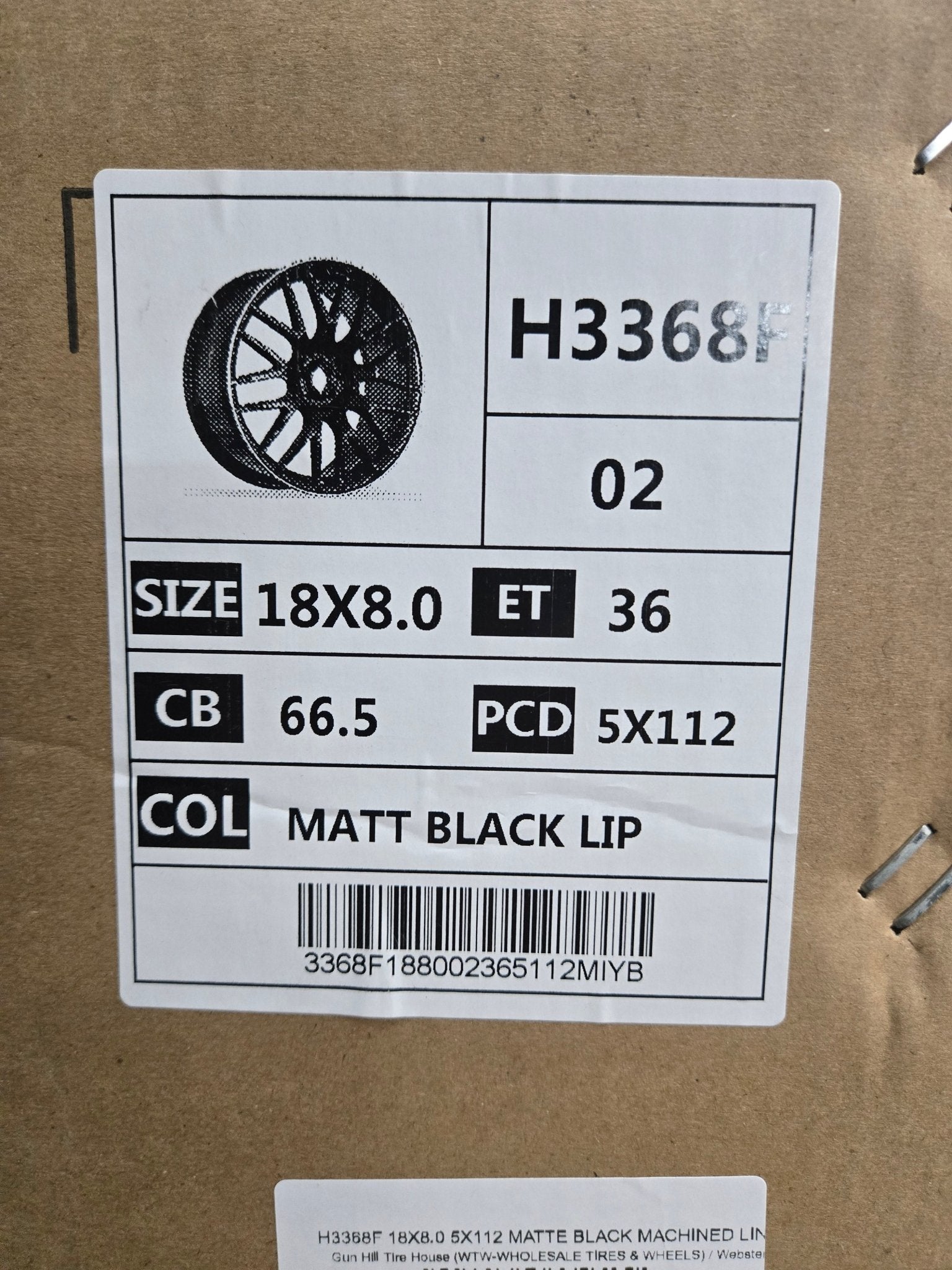 H3368F 18X8.0 5X112 MATTE BLACK MACHINED LINE - Gun Hill Tire House (WTW - WHOLESALE TIRES & WHEELS)
