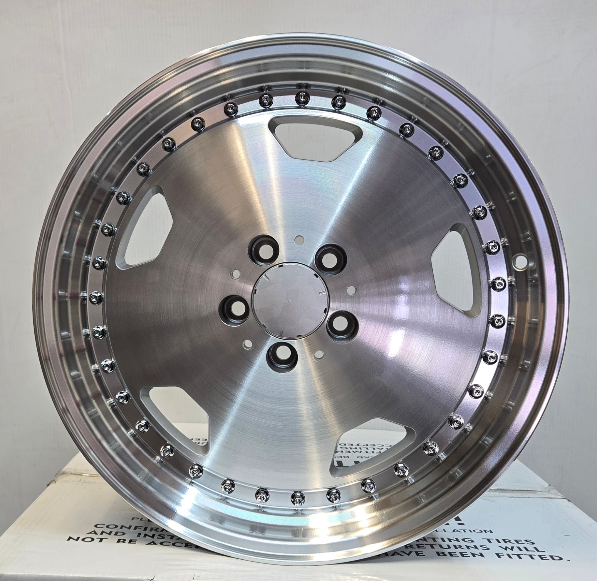 AEROII STYLE 18x8.5 5x112 BRUSHED SILVER POLSIHED LIP CHROME LIP - Gun Hill Tire House (WTW - WHOLESALE TIRES & WHEELS)