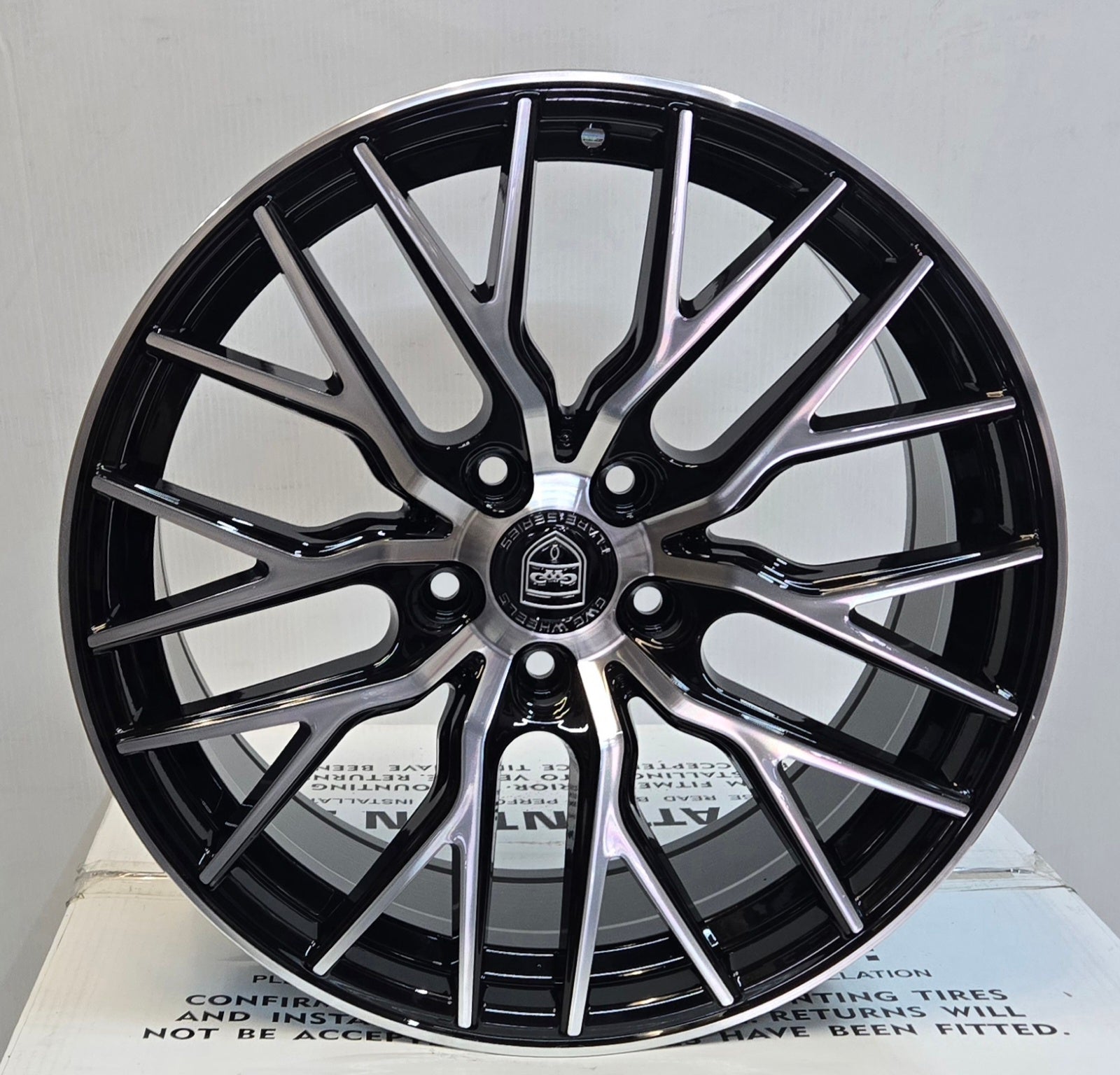 GWG G43 18x8 5x114.3 GLOSS BLACK MACHINED - Gun Hill Tire House (WTW - WHOLESALE TIRES & WHEELS)