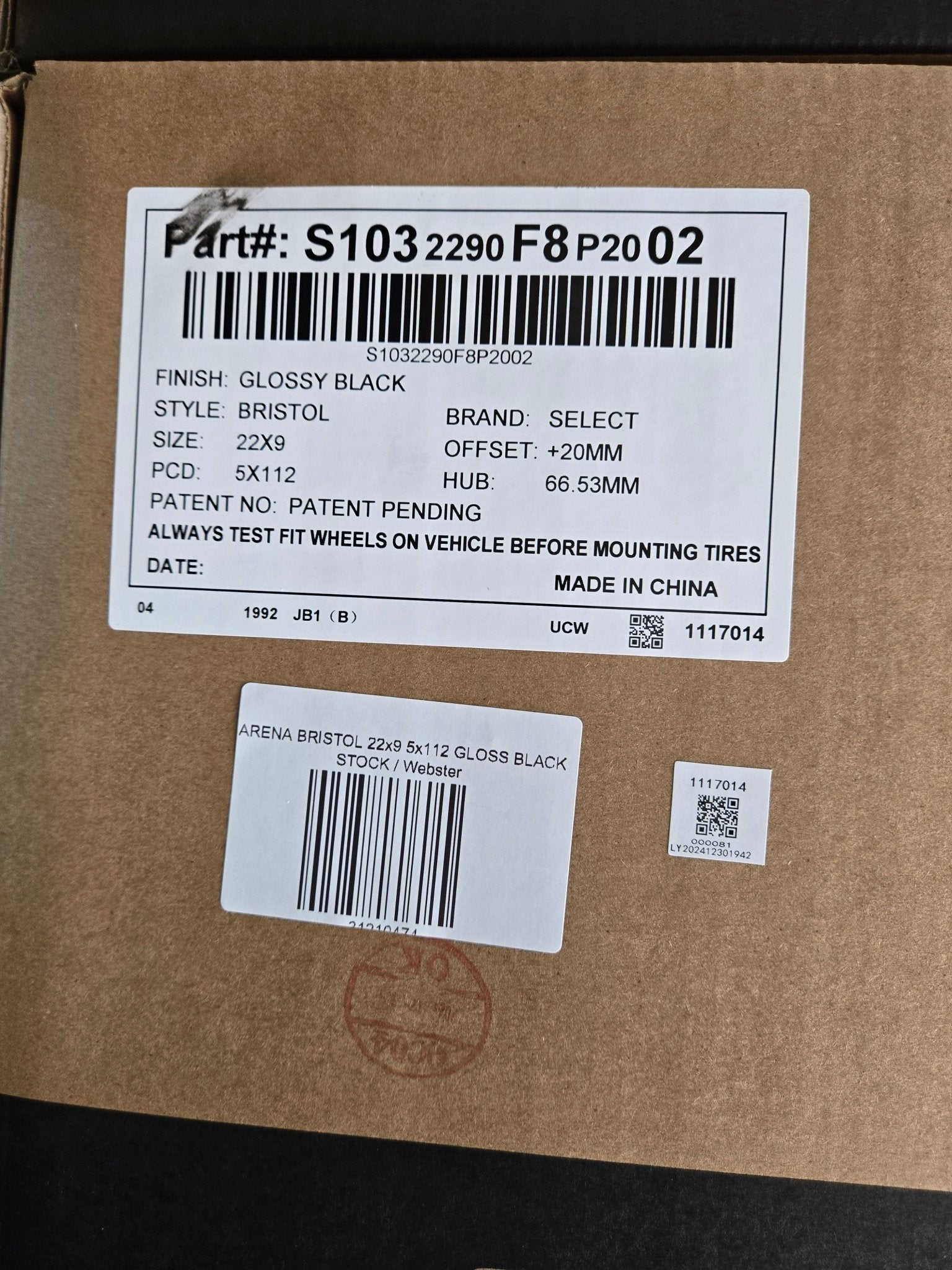 ARENA BRISTOL 22x9 5x112 GLOSS BLACK - Gun Hill Tire House (WTW - WHOLESALE TIRES & WHEELS)