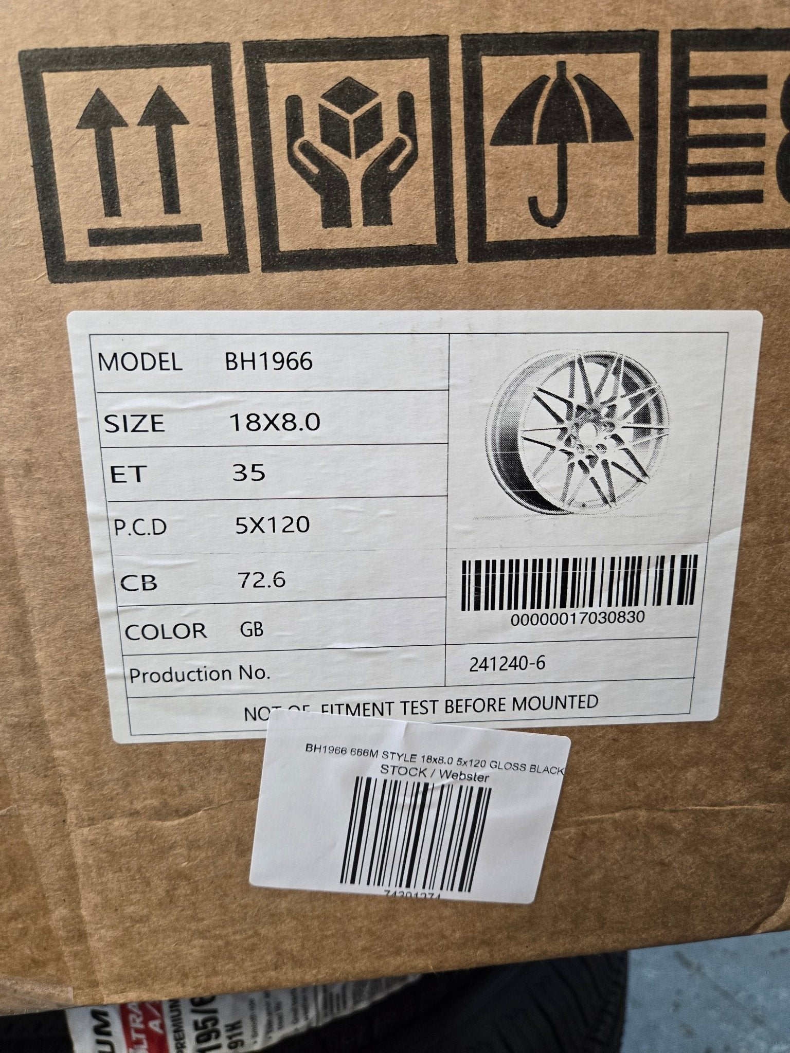 BH1966 666M STYLE 18x8.0 5x120 GLOSS BLACK - Gun Hill Tire House (WTW - WHOLESALE TIRES & WHEELS)