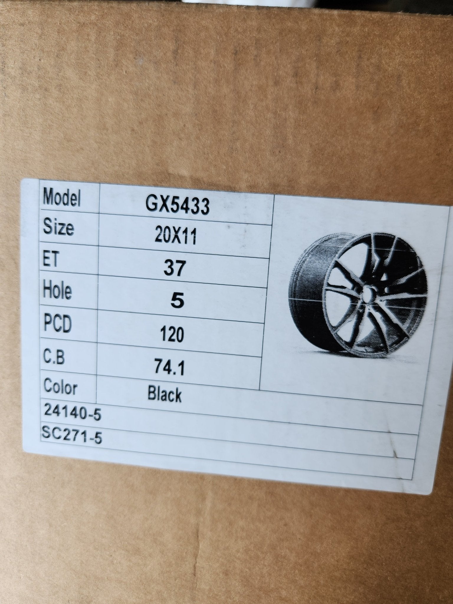 OE - 21919 - 36 20x11 611M STYLE 5x120 GLOSS BLACK - Gun Hill Tire House (WTW - WHOLESALE TIRES & WHEELS)