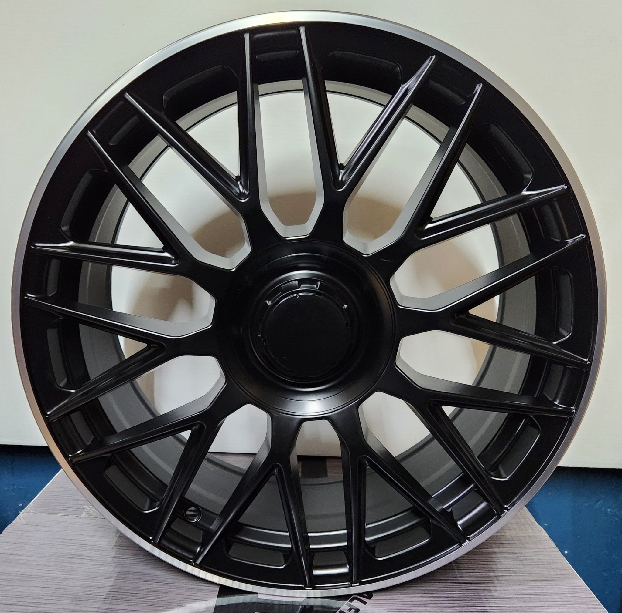 W803 20X9.5 5X112 SATING BLACK MACHINED LIP - Gun Hill Tire House (WTW - WHOLESALE TIRES & WHEELS)