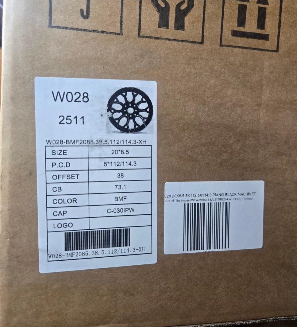 W028 20X8.5 5X112 5X114.3 PIANO BLACK MACHINED - Gun Hill Tire House (WTW - WHOLESALE TIRES & WHEELS)