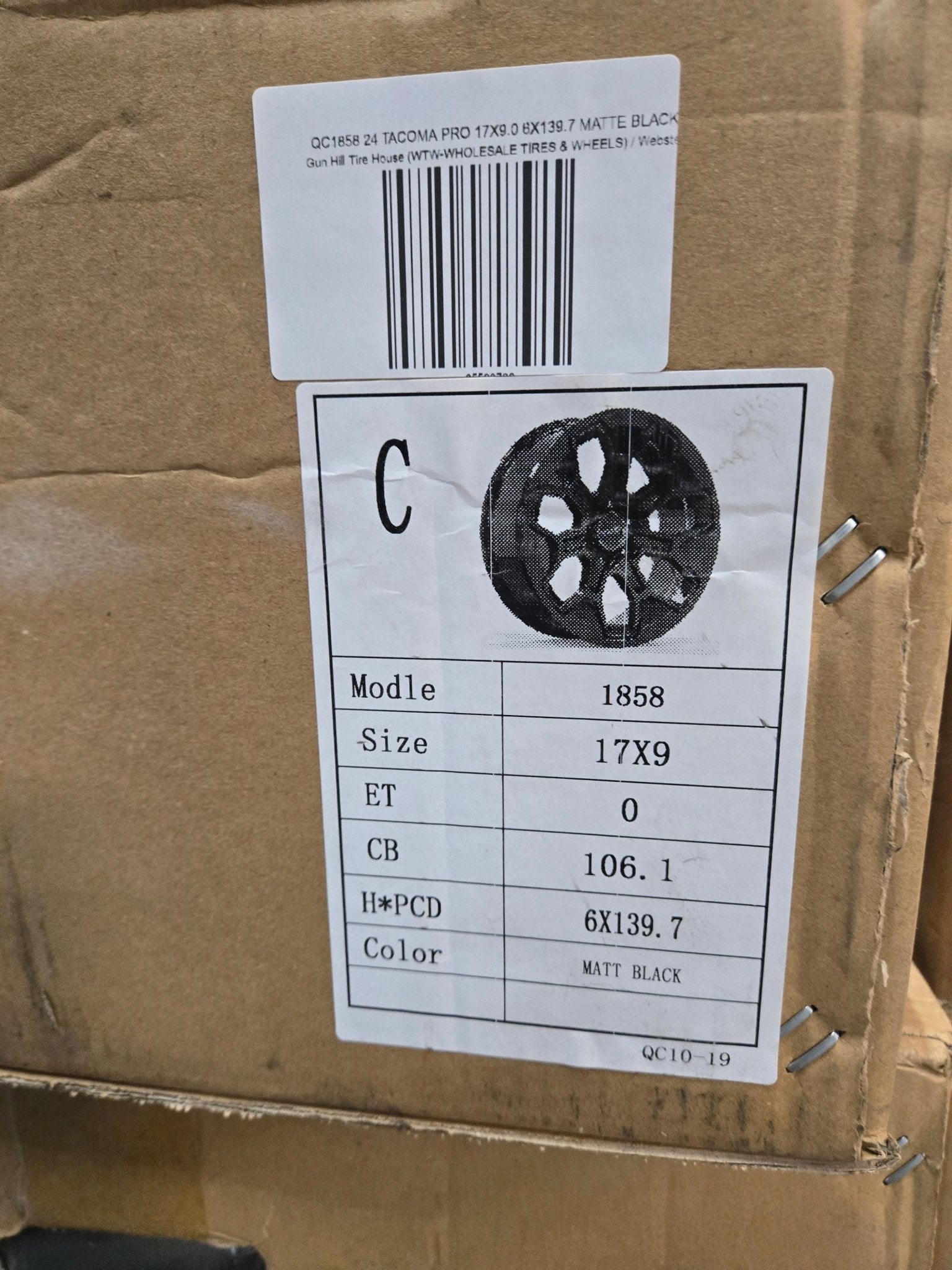 QC1858 24 TACOMA PRO 17X9.0 6X139.7 MATTE BLACK - Gun Hill Tire House (WTW - WHOLESALE TIRES & WHEELS)