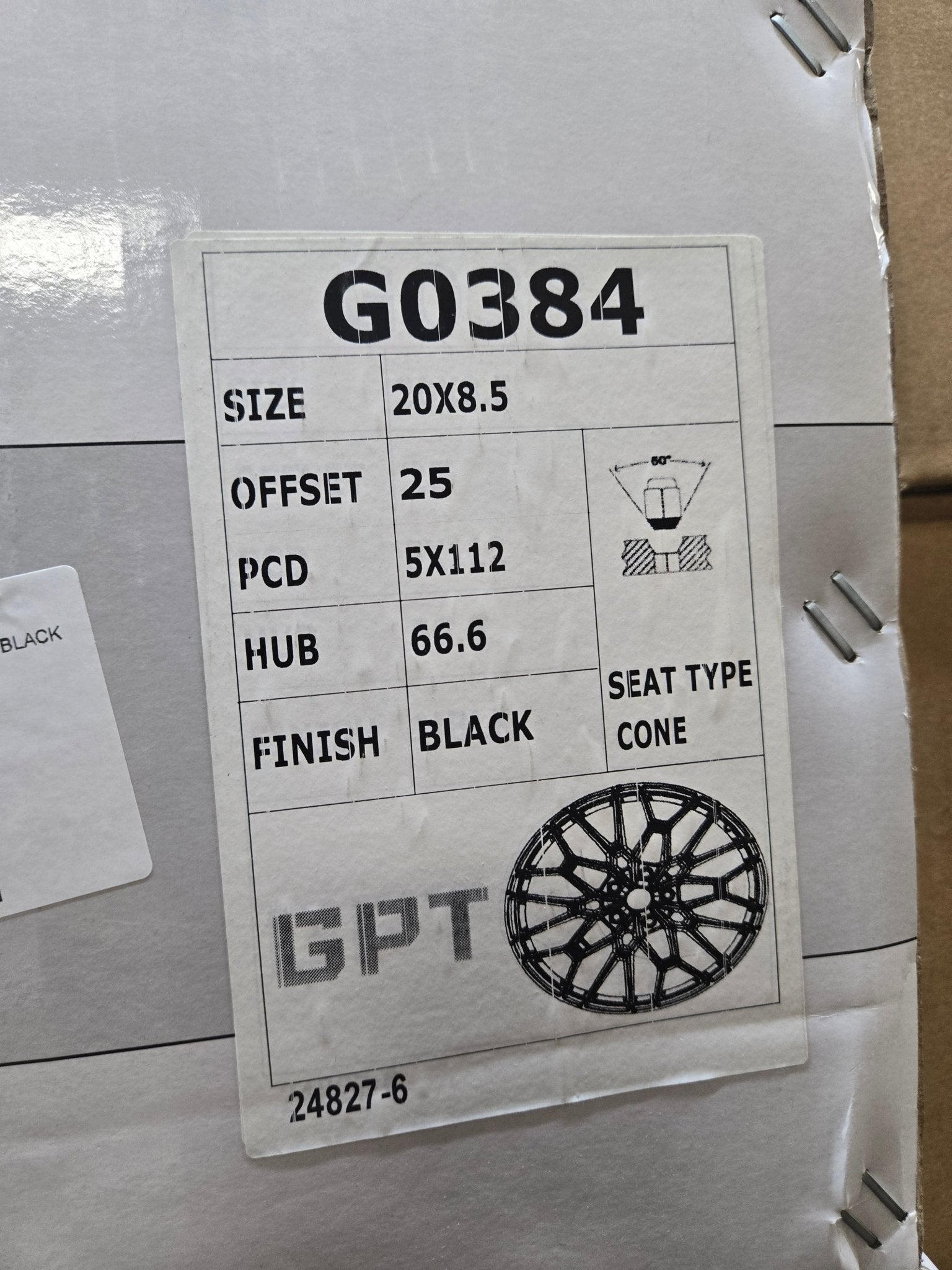 OE - 0384 827M STYLE 20x8.5 5x112 GLOSS BLACK - Gun Hill Tire House (WTW - WHOLESALE TIRES & WHEELS)