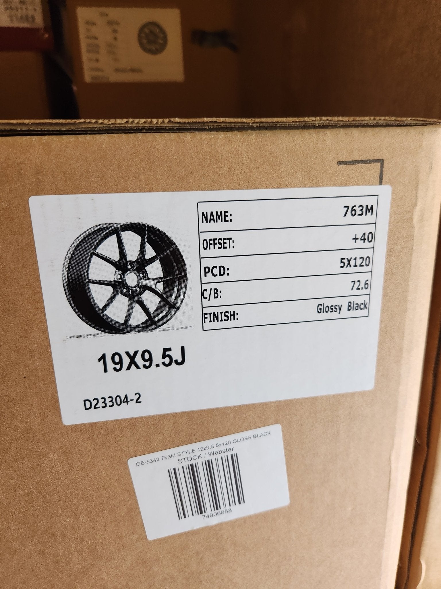 OE - 5342 763M STYLE 19x9.5 5x120 GLOSS BLACK - Gun Hill Tire House (WTW - WHOLESALE TIRES & WHEELS)