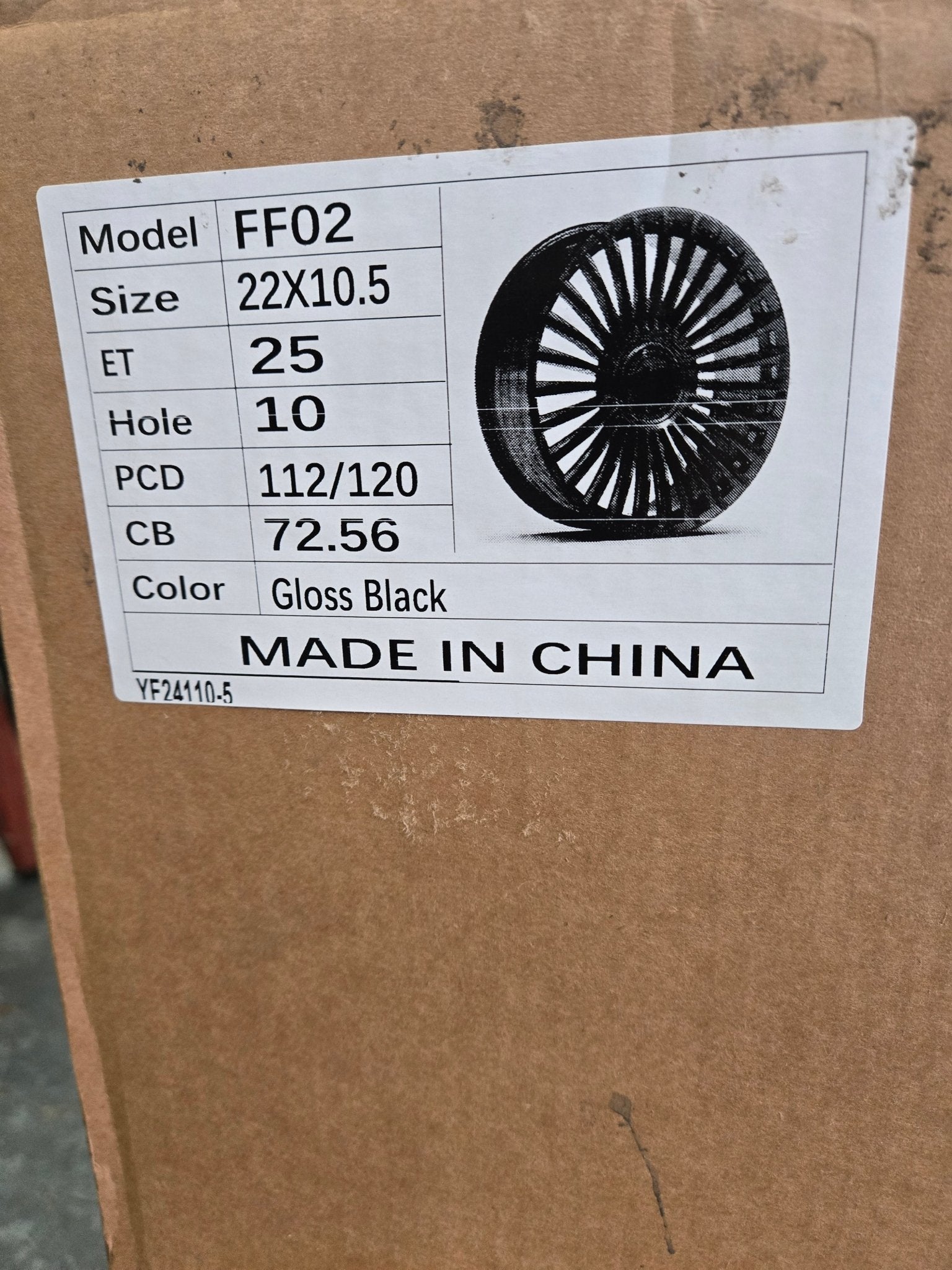 0450 FF02 22X10.5 5X112 5X120 PIANO BLACK - Gun Hill Tire House (WTW - WHOLESALE TIRES & WHEELS)