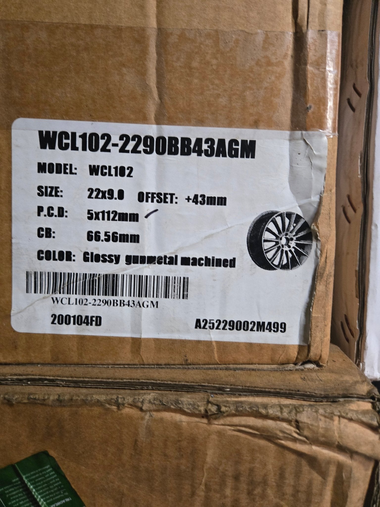 WCL102 WHEELS 22X9.0 5X112 GLOSSY GUN METAL MACHINE - Gun Hill Tire House (WTW - WHOLESALE TIRES & WHEELS)