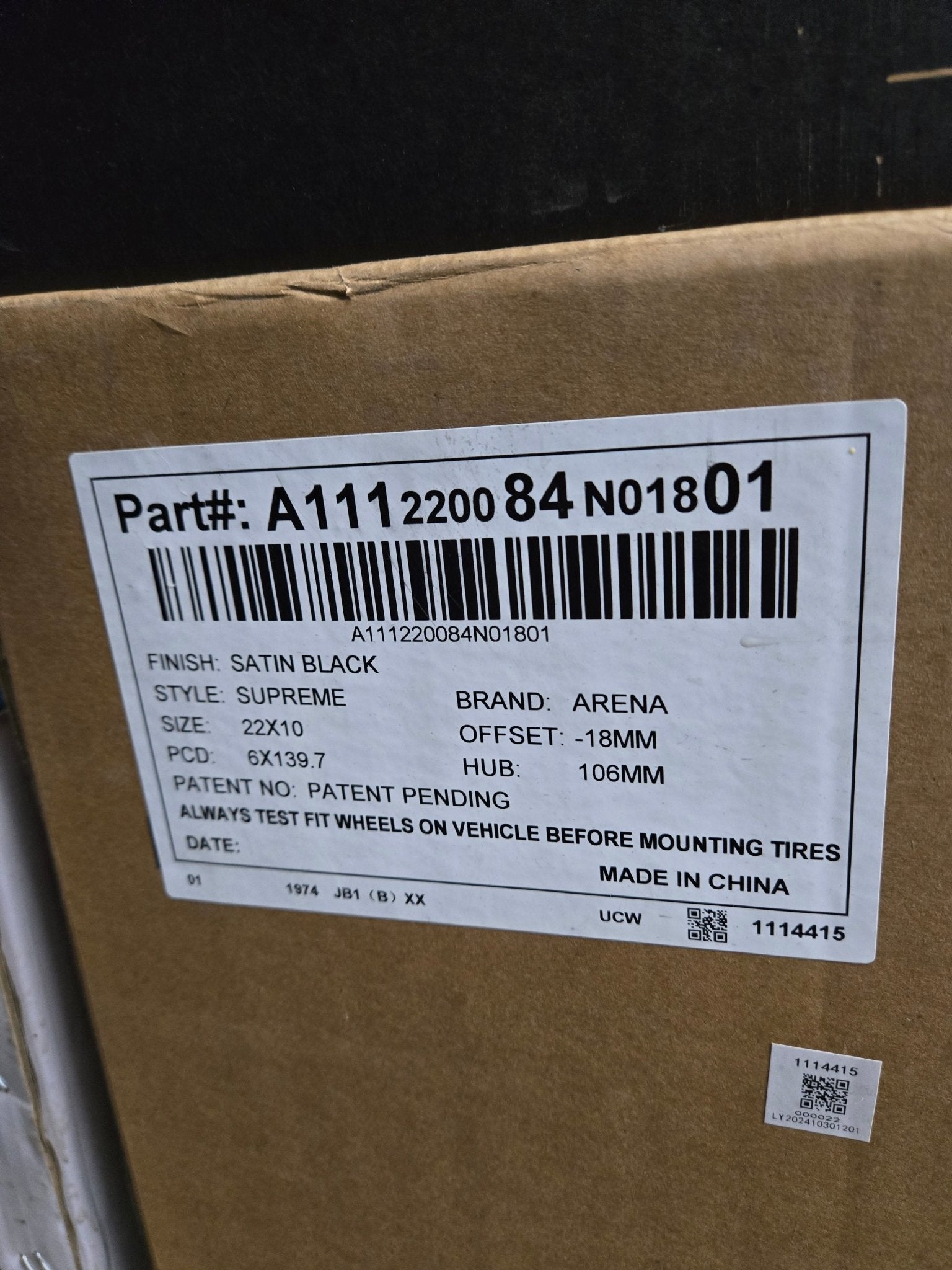 A111 ARENA 22x10 6x139.7 MATTE BLACK - Gun Hill Tire House (WTW - WHOLESALE TIRES & WHEELS)