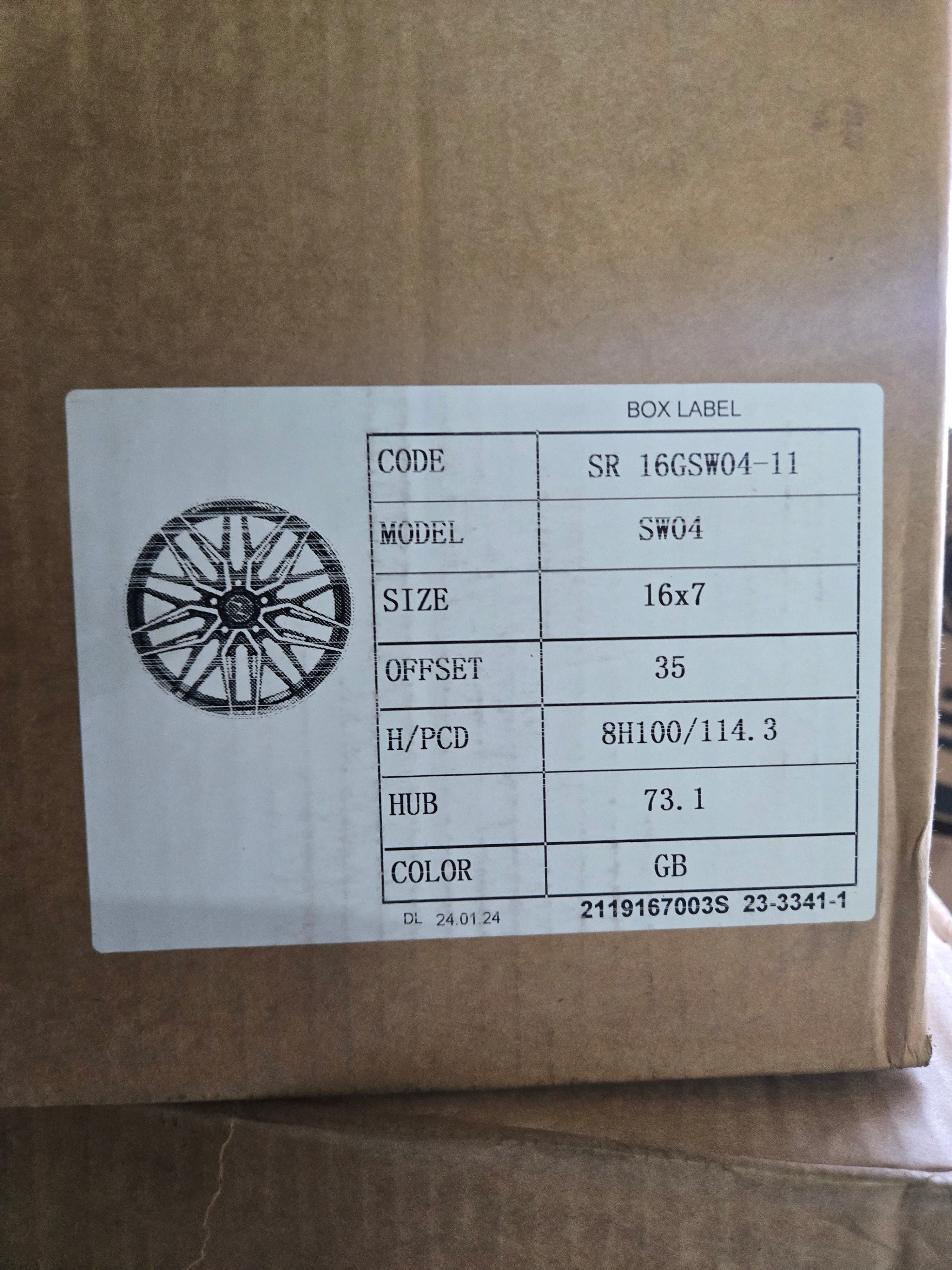 SPACE WHEEL SR16 16X7.0 4X100 4X114.3 PIANO BLACK