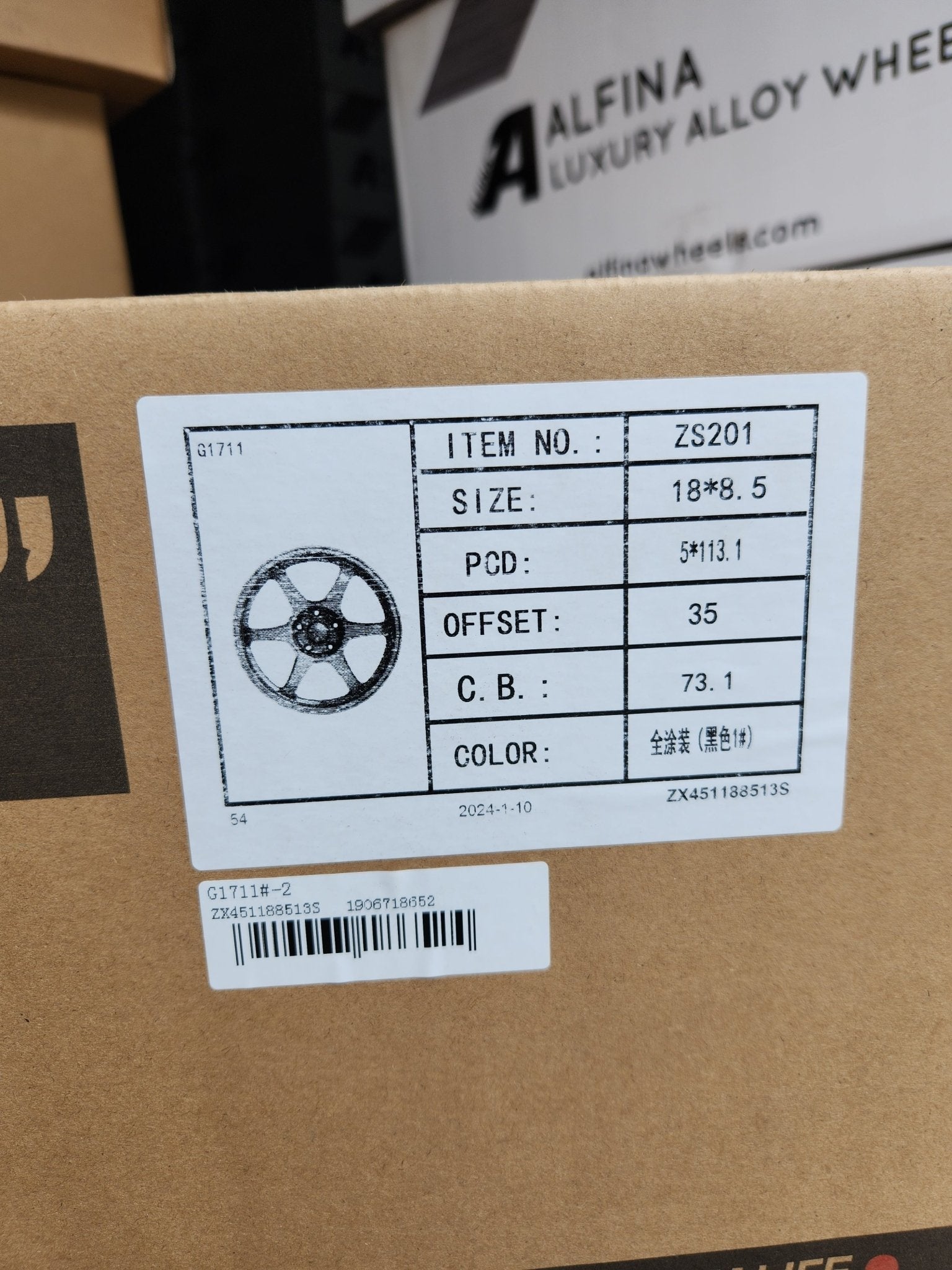 ZS201 ZS451 TYPE - C STYLE 18x8.5 5x112 / 5x114.3 GLOSS BLACK - Gun Hill Tire House (WTW - WHOLESALE TIRES & WHEELS)