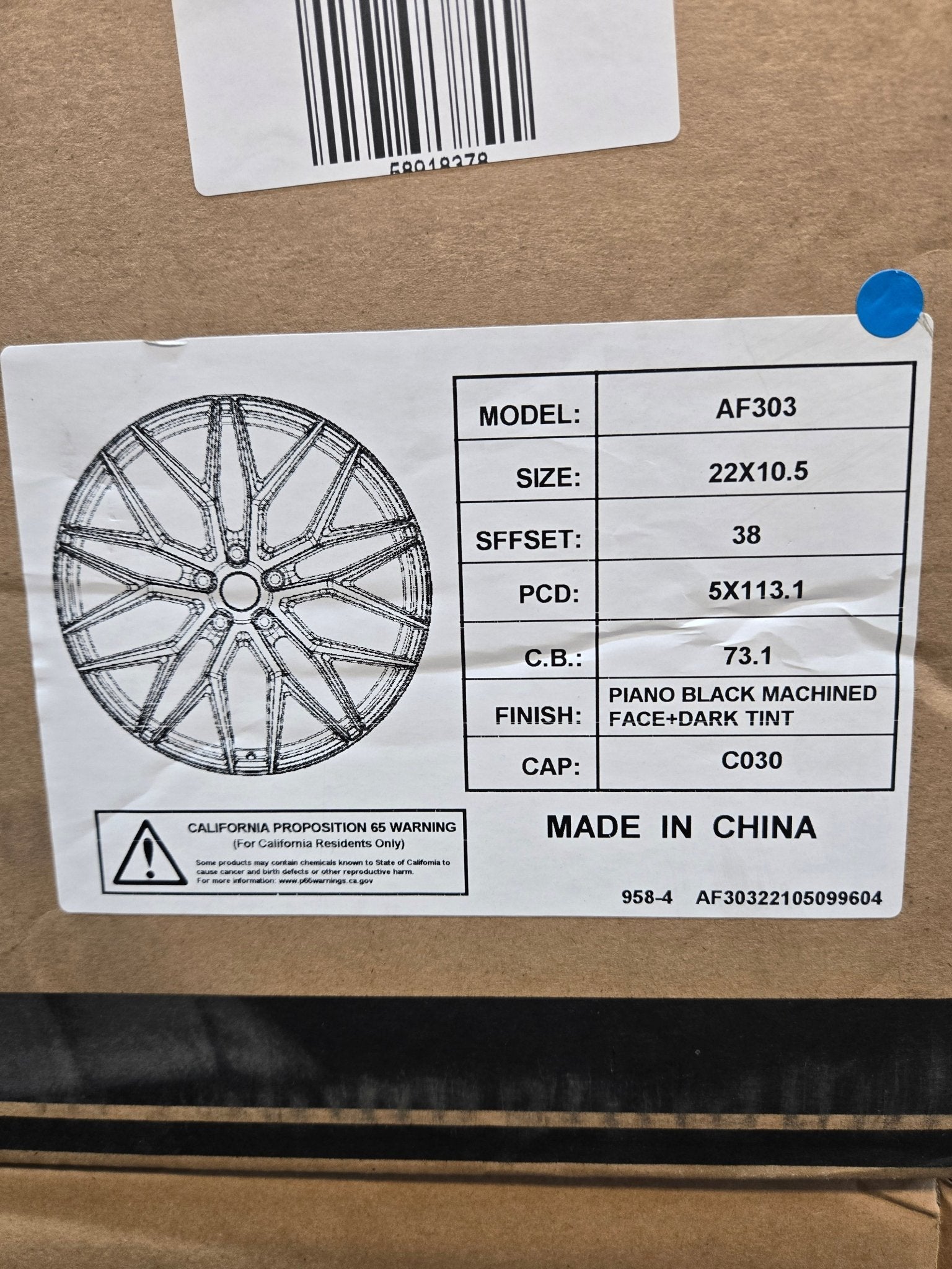 ALFINA AF303 22X10.5 5x112 / 5x114.3 GLOSS BLACK MACHINE FACE DARK TINT - Gun Hill Tire House (WTW - WHOLESALE TIRES & WHEELS)