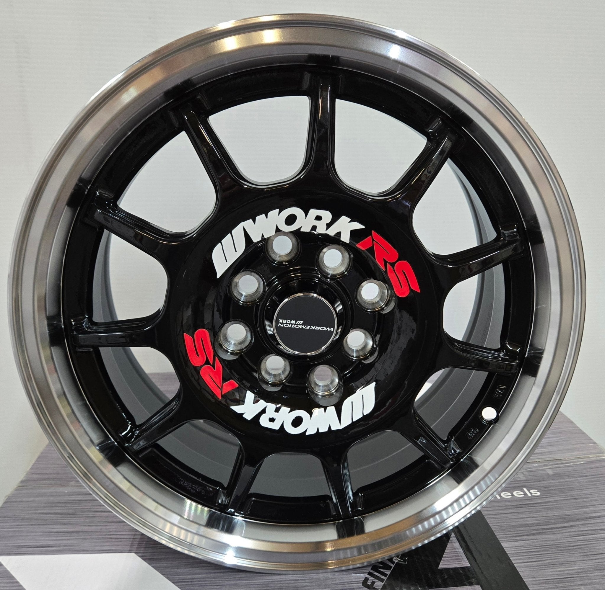RS11 15x7.0 4x100 / 4x114.3 GLOSS BLACK MACHINED LIP - Gun Hill Tire House (WTW - WHOLESALE TIRES & WHEELS)