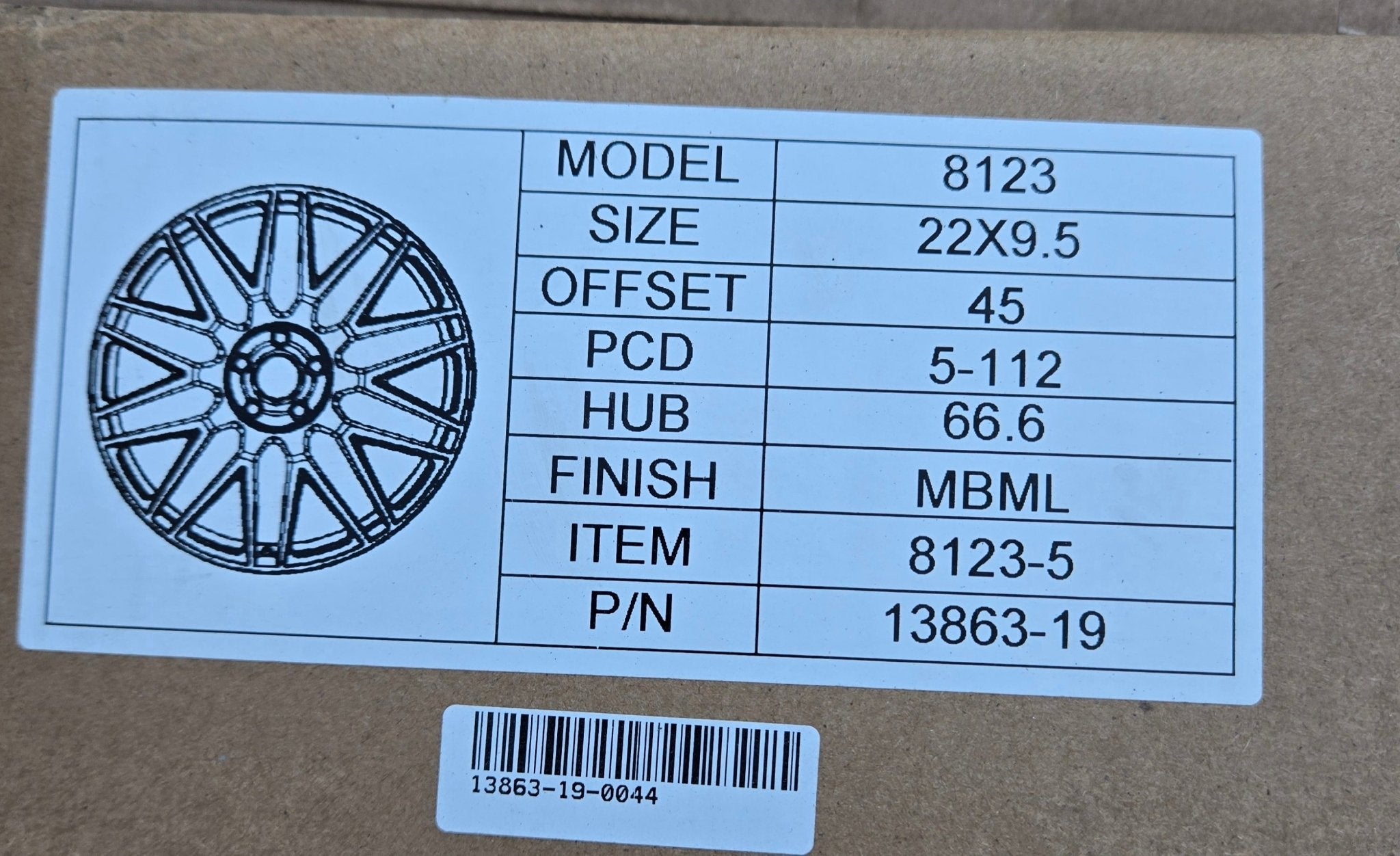 8123 22X9.5 5X112 SATIN BLACK - Gun Hill Tire House (WTW - WHOLESALE TIRES & WHEELS)