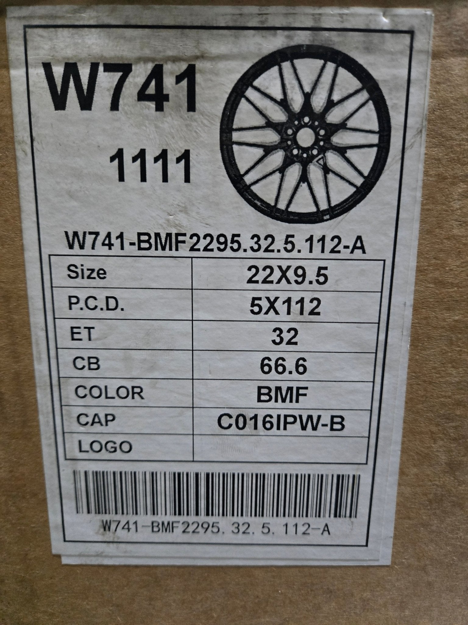 W741 22X9.5 5X112 BLACK MACHINED FACE - Gun Hill Tire House (WTW - WHOLESALE TIRES & WHEELS)