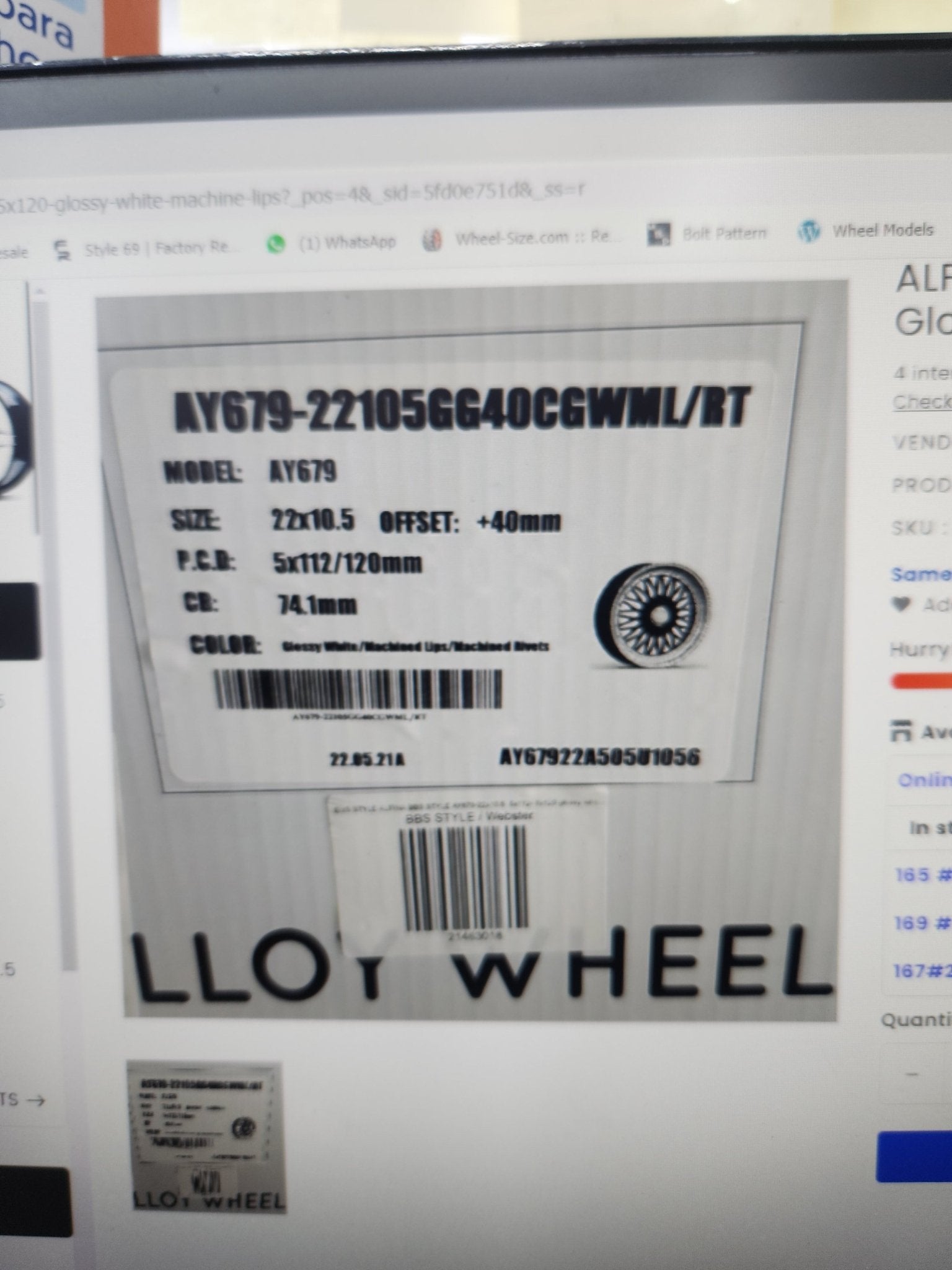 ALFINA AY679 - 22x10.5 5x112 - 5x120 glossy white machine lips - Gun Hill Tire House (WTW - WHOLESALE TIRES & WHEELS)