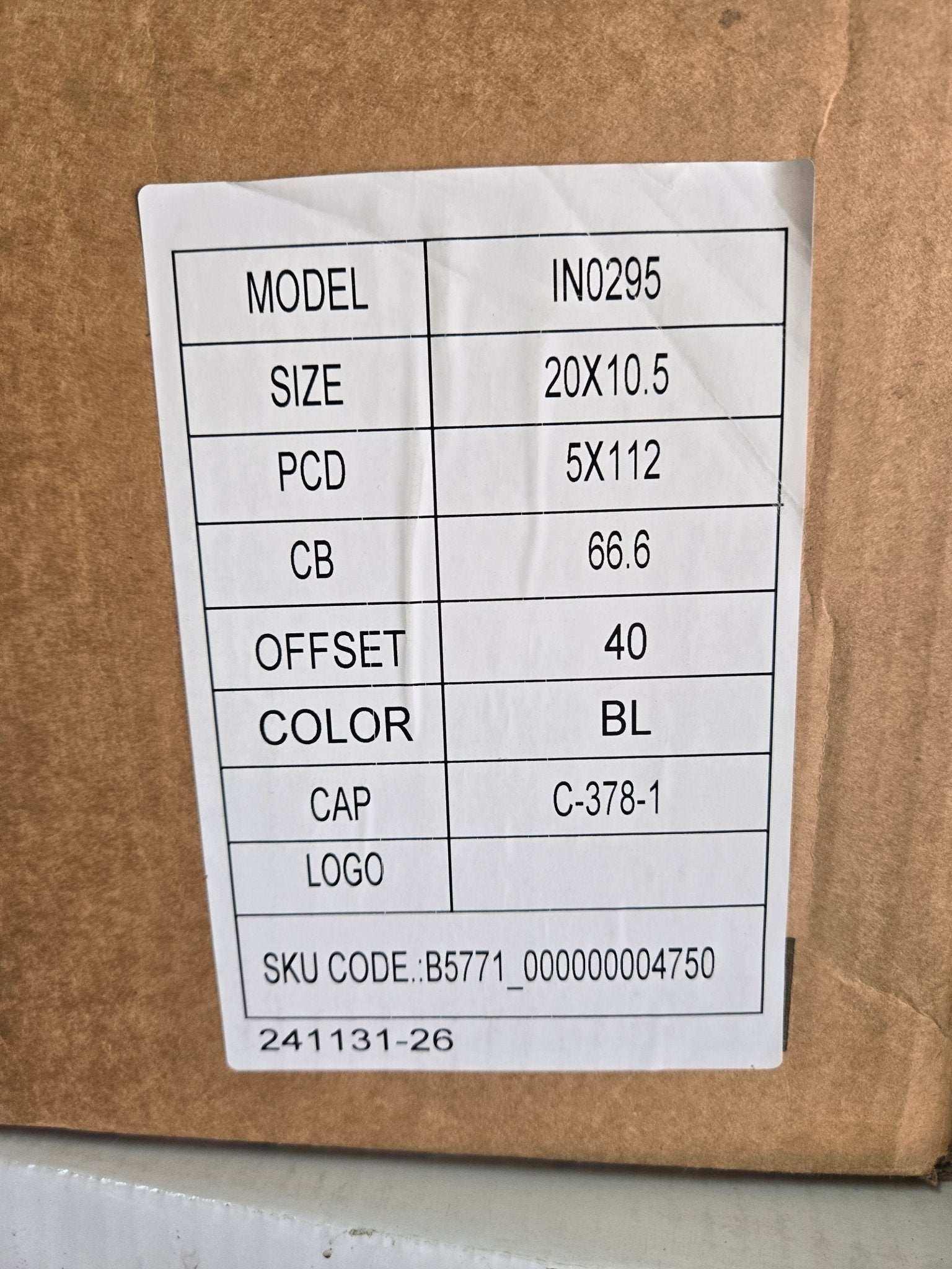 OE - 0295 147GB 818M 20X10.5 5X112 PIANO BLACK - Gun Hill Tire House (WTW - WHOLESALE TIRES & WHEELS)