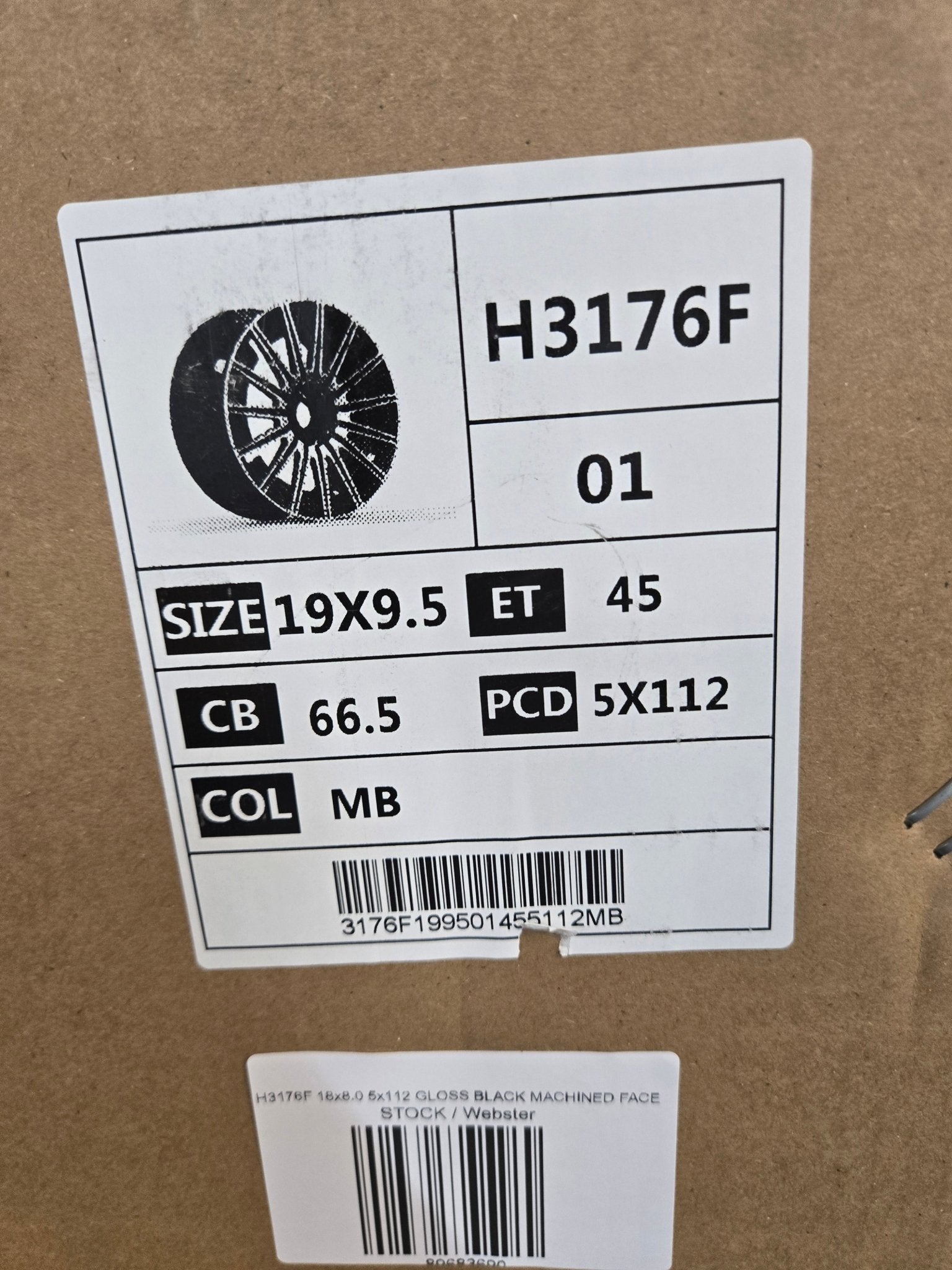 H3176F 19x9.5 5x112 GLOSS BLACK MACHINED FACE - Gun Hill Tire House (WTW - WHOLESALE TIRES & WHEELS)