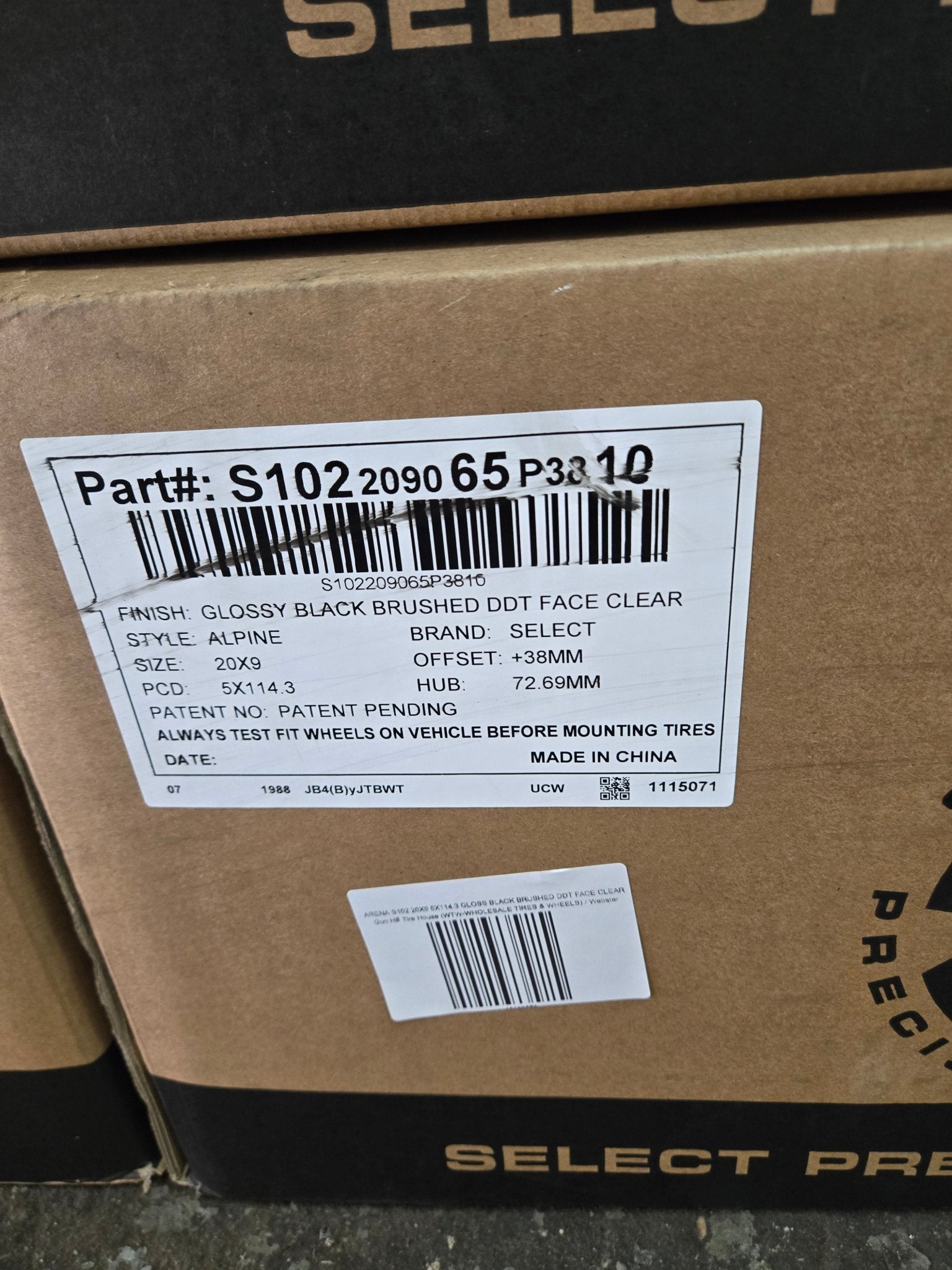 ARENA S102 ALPHINE 20X9.0 5X114.3 GLOSS BLACK BRUSHED DDT FACE CLEAR - Gun Hill Tire House (WTW - WHOLESALE TIRES & WHEELS)