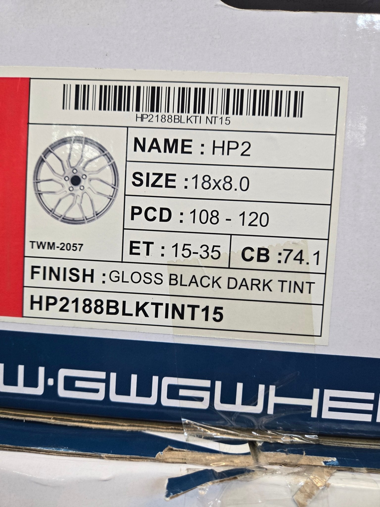 GWG HP2 18X8.0 BLANK DAR TINT - Gun Hill Tire House (WTW - WHOLESALE TIRES & WHEELS)