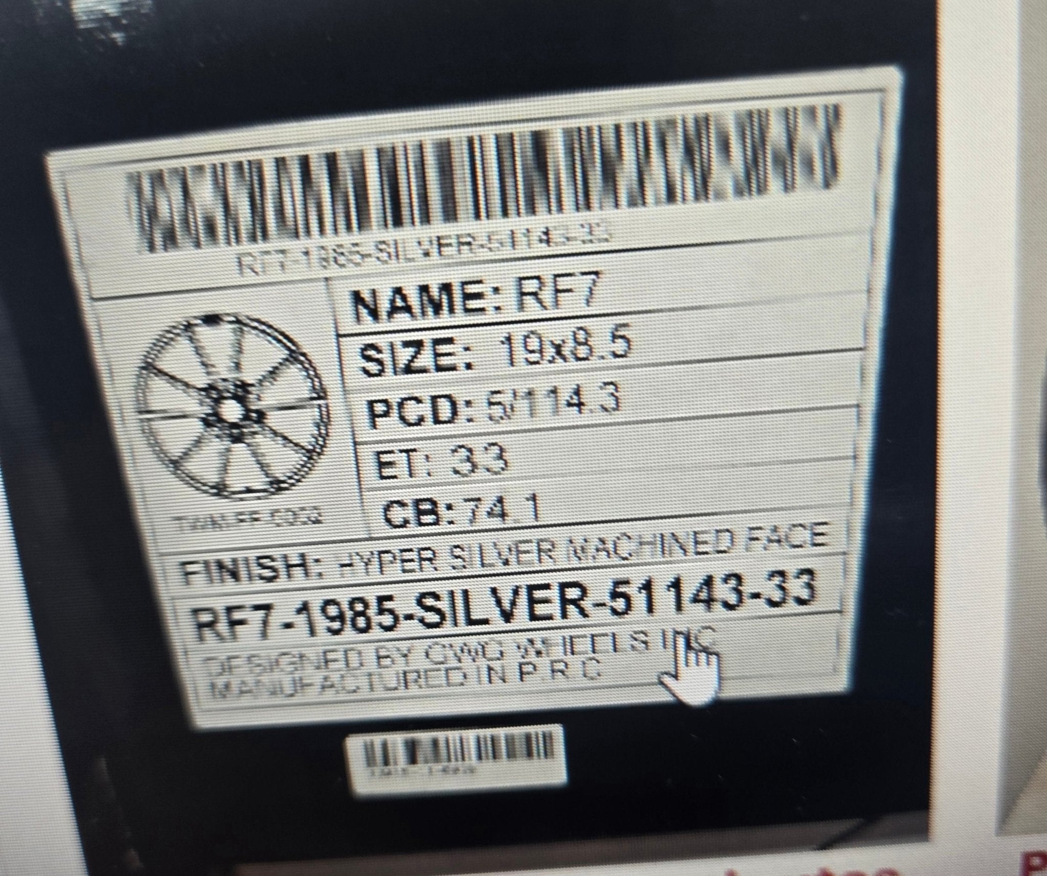 GWG RF7 19X8.5 5X114.3 HYPER SILVER - Gun Hill Tire House (WTW - WHOLESALE TIRES & WHEELS)