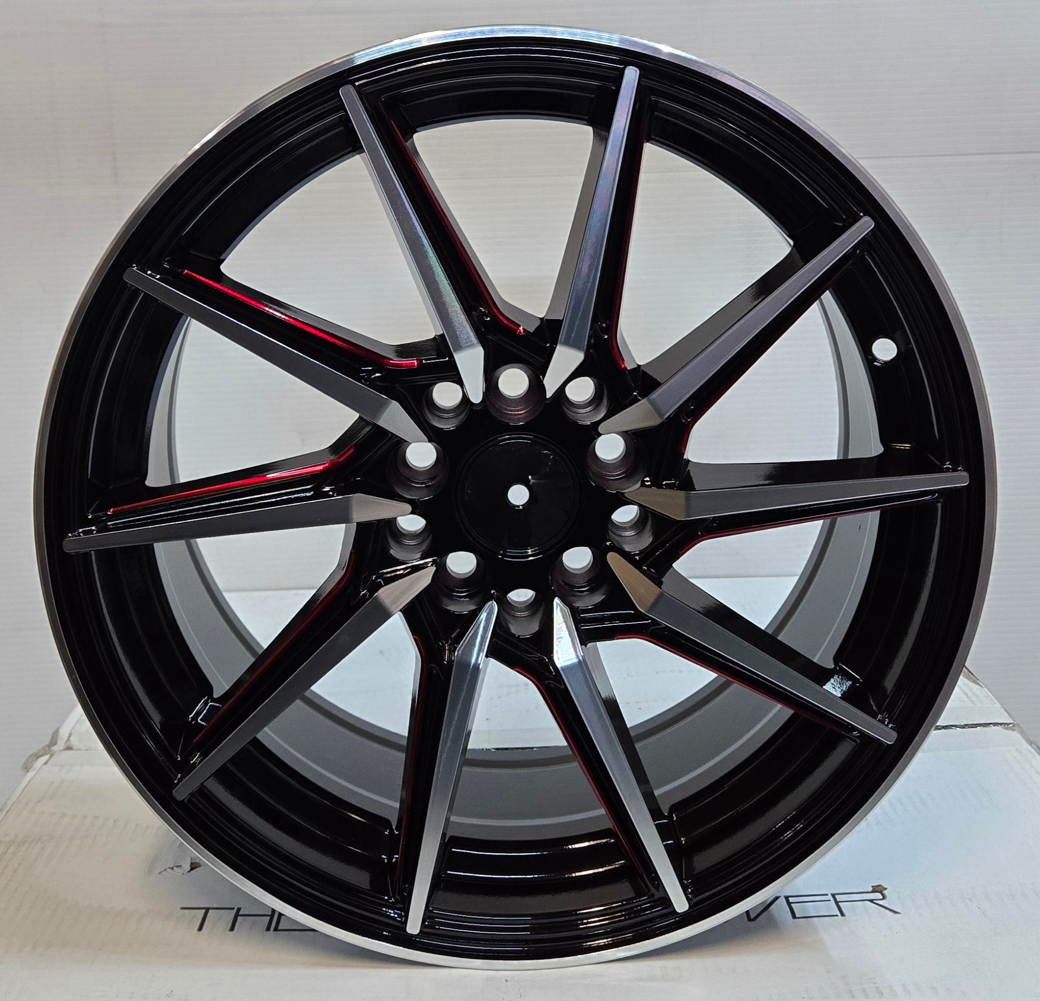 PAGASUS 16X7.0 5X100 5X112 114.3 GLOSS BLACK MACHINEN FACE RED