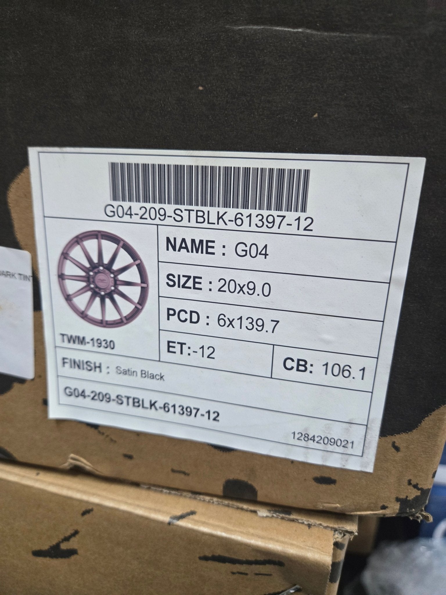 GWG G04 20x9 6x139.7 SATIN BLACK DARK TINT - Gun Hill Tire House (WTW - WHOLESALE TIRES & WHEELS)