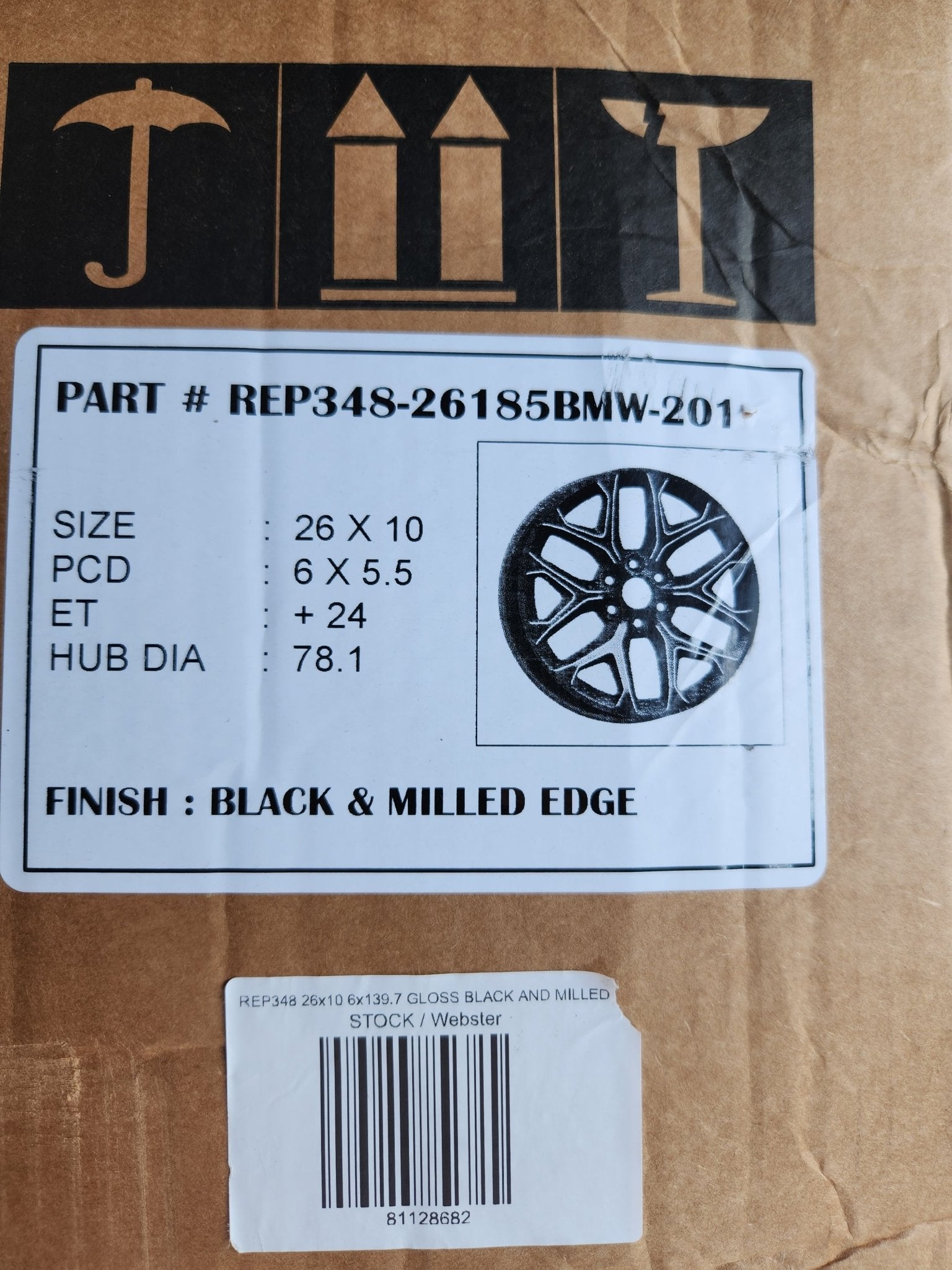 REP348 26x10 6x139.7 GLOSS BLACK AND MILLED