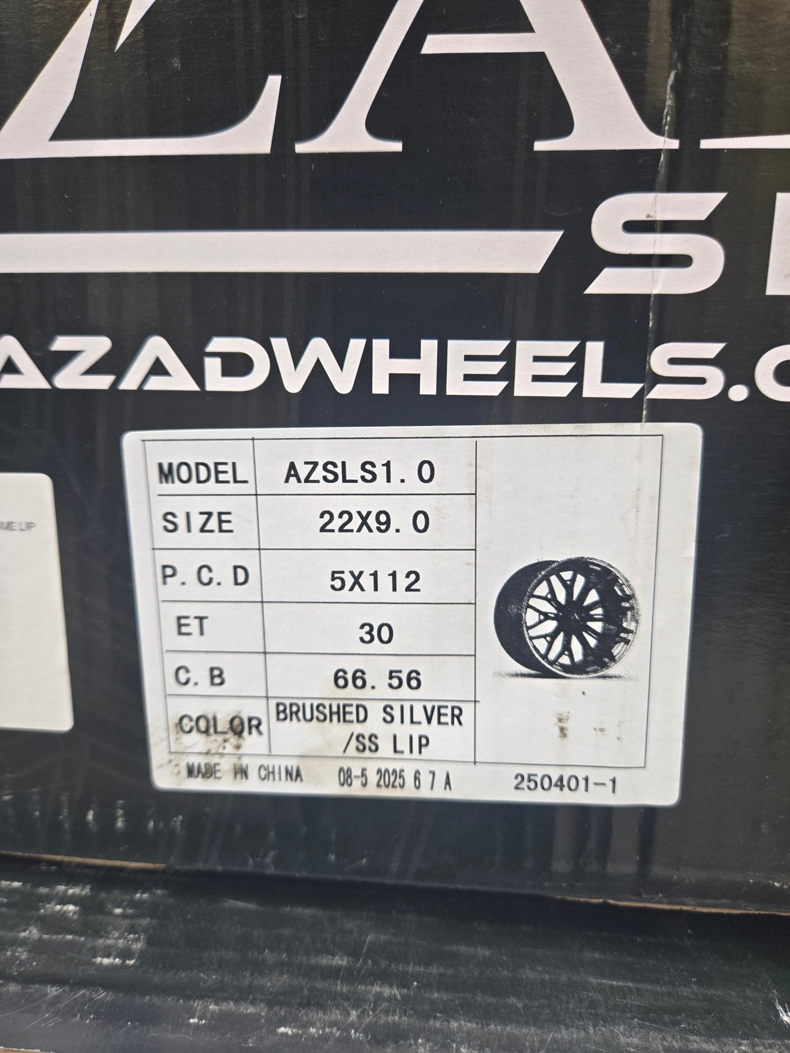 AZAD AZSLS1.0 22x9 5x114.3 SILVER BRUSHED WITH CHROME LIP - Gun Hill Tire House (WTW - WHOLESALE TIRES & WHEELS)