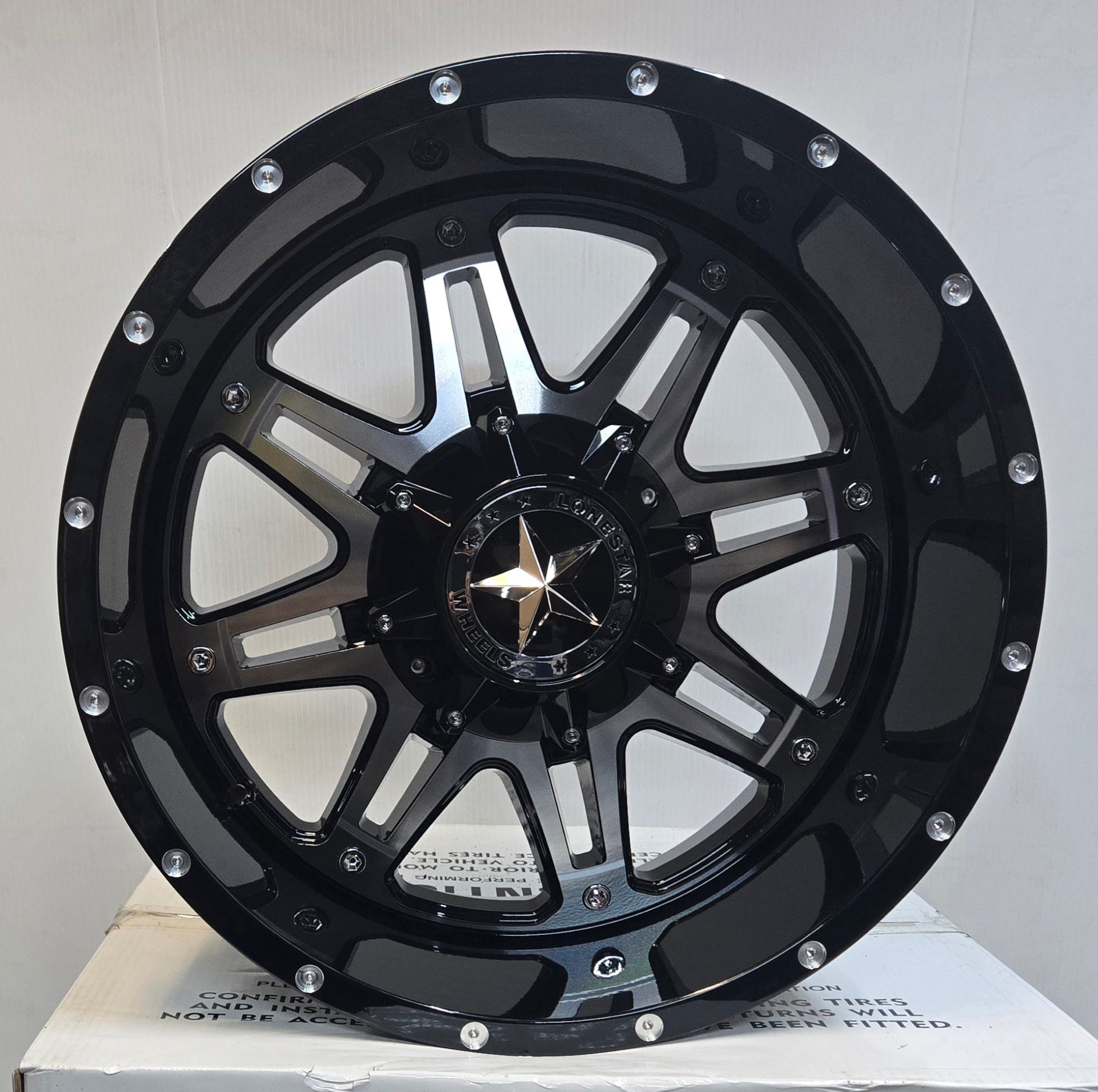 LONESTAR OUTLAW 20X10 5X150 5X139.7 BLACK MACHINED - Gun Hill Tire House (WTW - WHOLESALE TIRES & WHEELS)