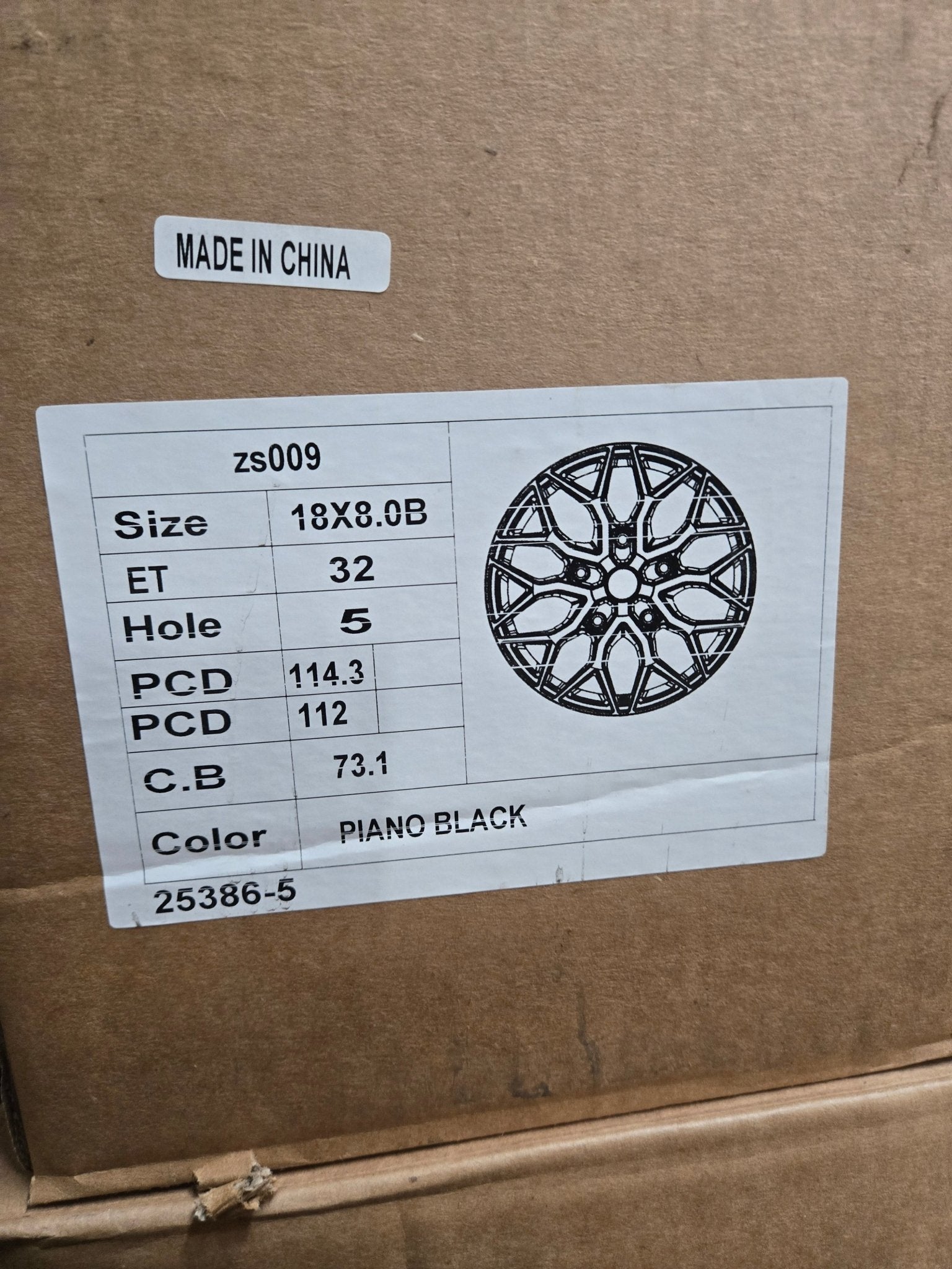 0319 HF - 2 REP 18X8.0 5X112 5X114.3 GLOSS BLACK - Gun Hill Tire House (WTW - WHOLESALE TIRES & WHEELS)