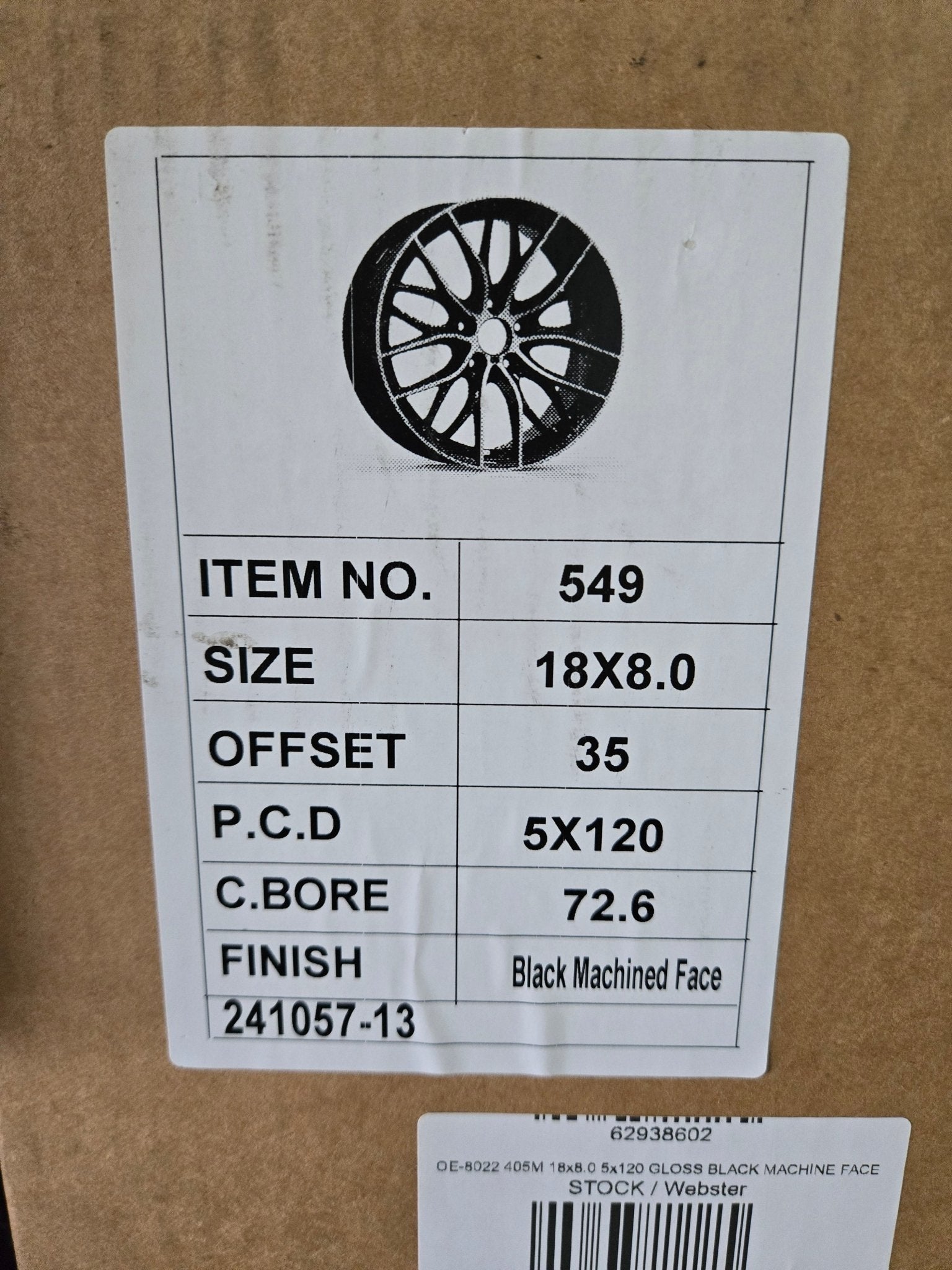 OE - 0216 405M 18X9.5 5X120 BLACK MACHINED FACE - Gun Hill Tire House (WTW - WHOLESALE TIRES & WHEELS)