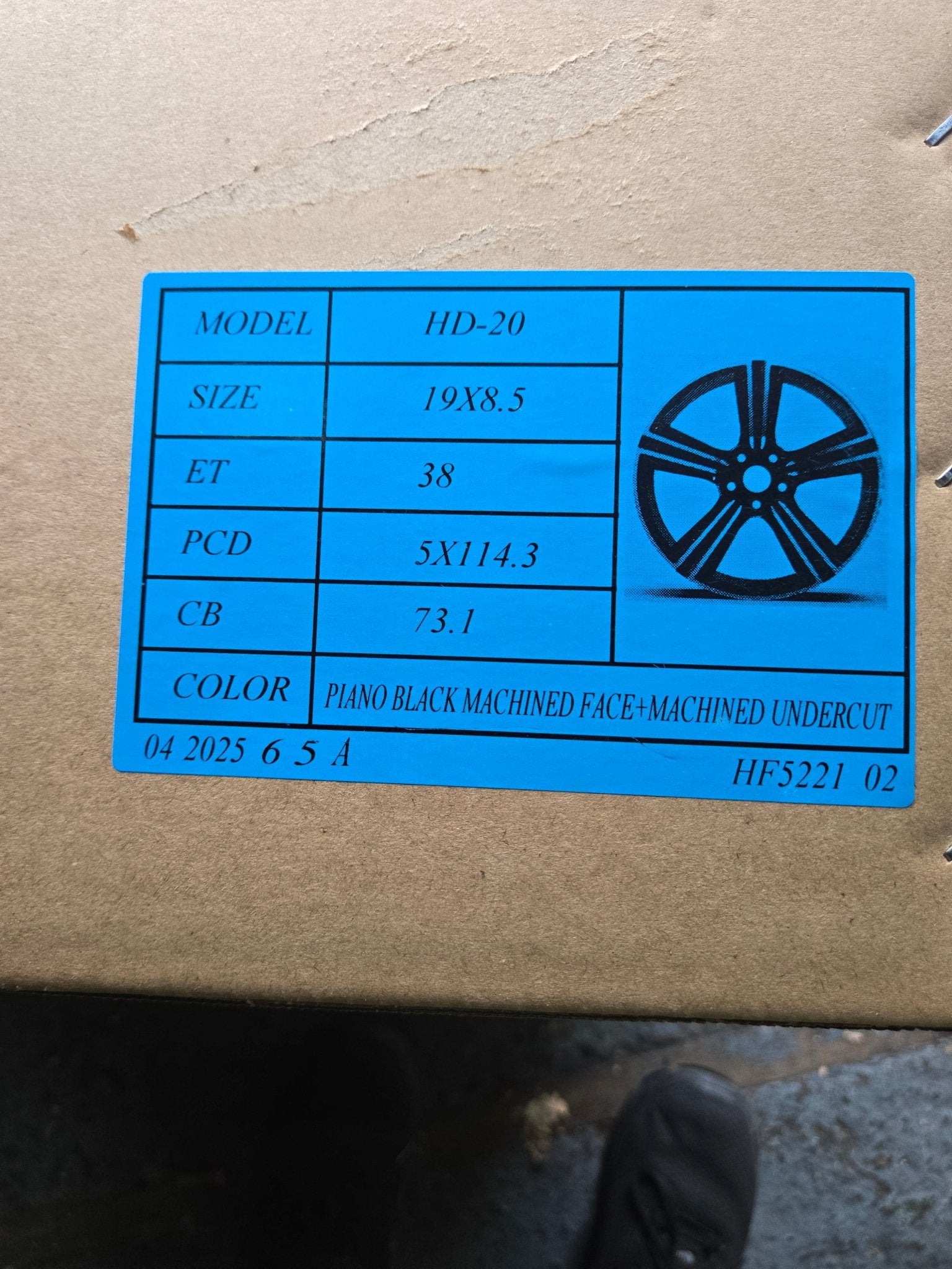 HD - 20 19X8.5 5X114.3 PIANO BLACK MACHINED FACE UNDERCUT - Gun Hill Tire House (WTW - WHOLESALE TIRES & WHEELS)