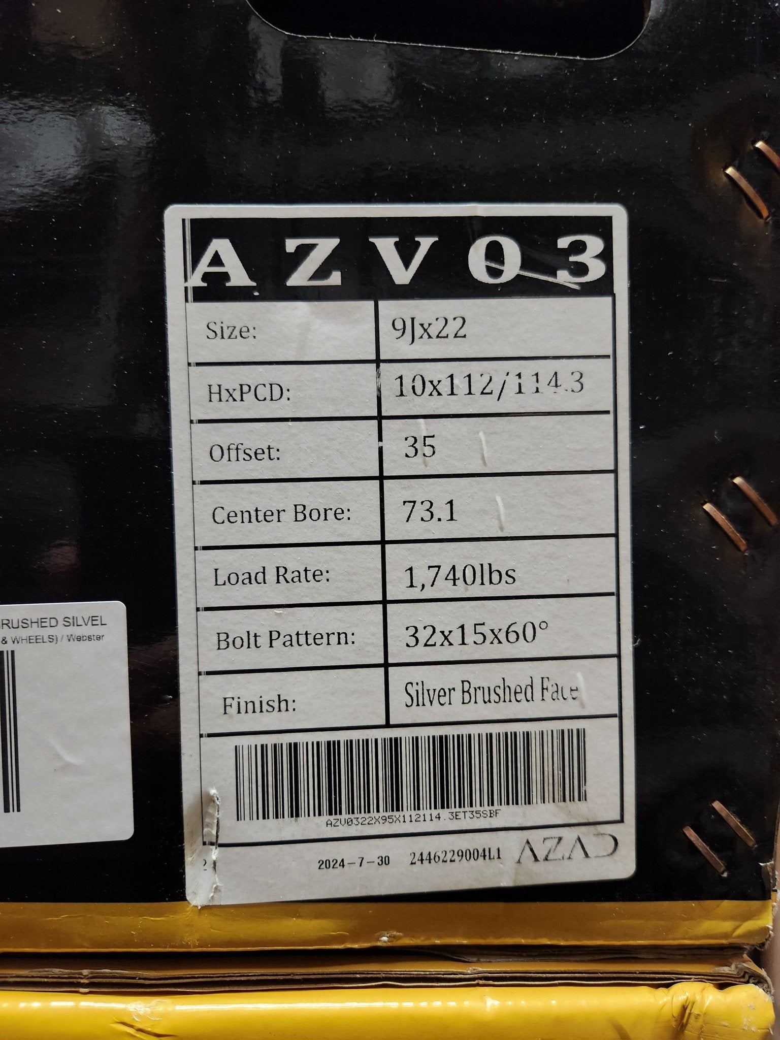AZAD AZV03 22X9 5X112 5X114.3 BRUSHED SILVEL - Gun Hill Tire House (WTW - WHOLESALE TIRES & WHEELS)