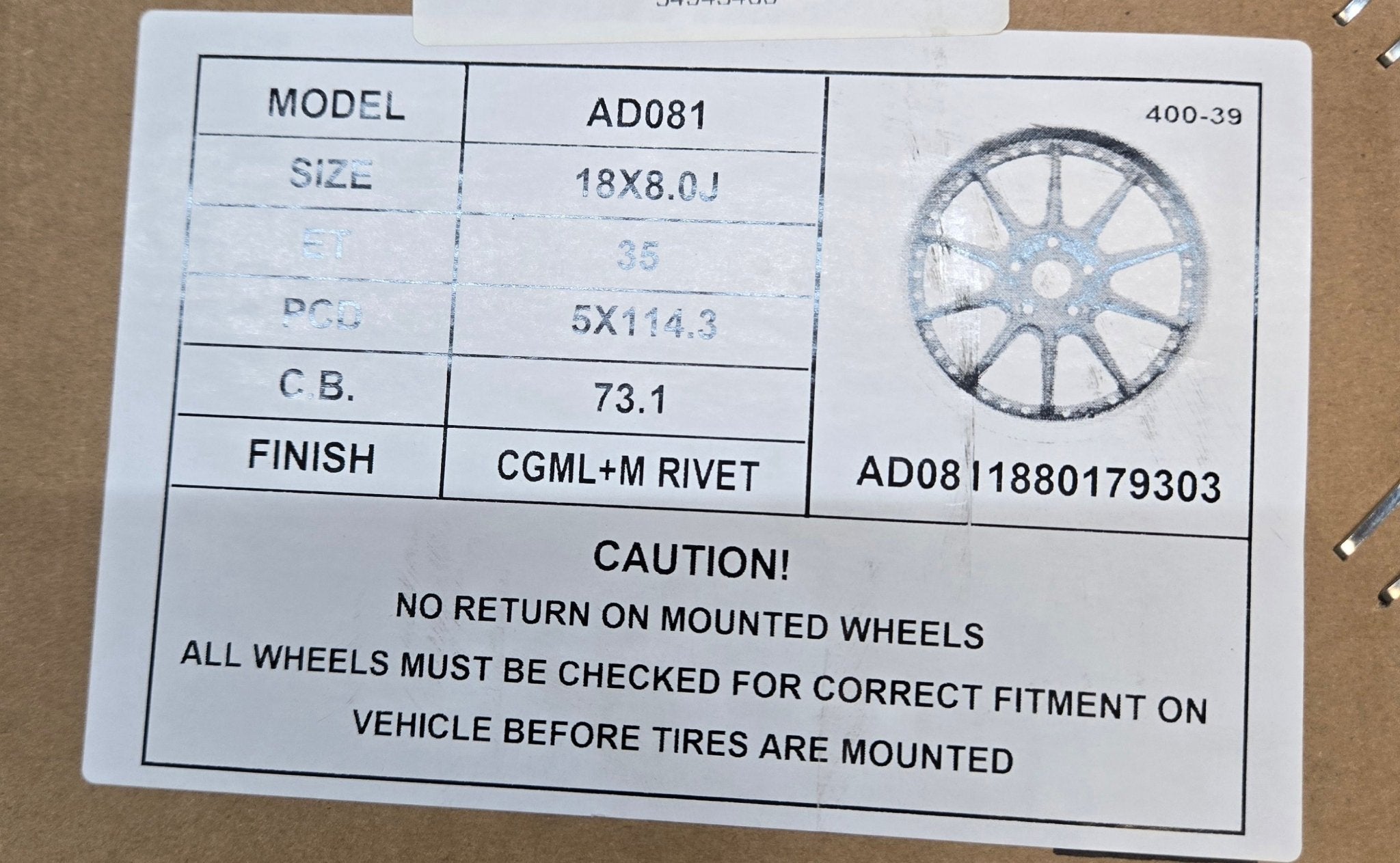 PEGASUS AD081 WHEELS 18X8 5X4.5 GML+M RIVETS - Gun Hill Tire House (WTW - WHOLESALE TIRES & WHEELS)