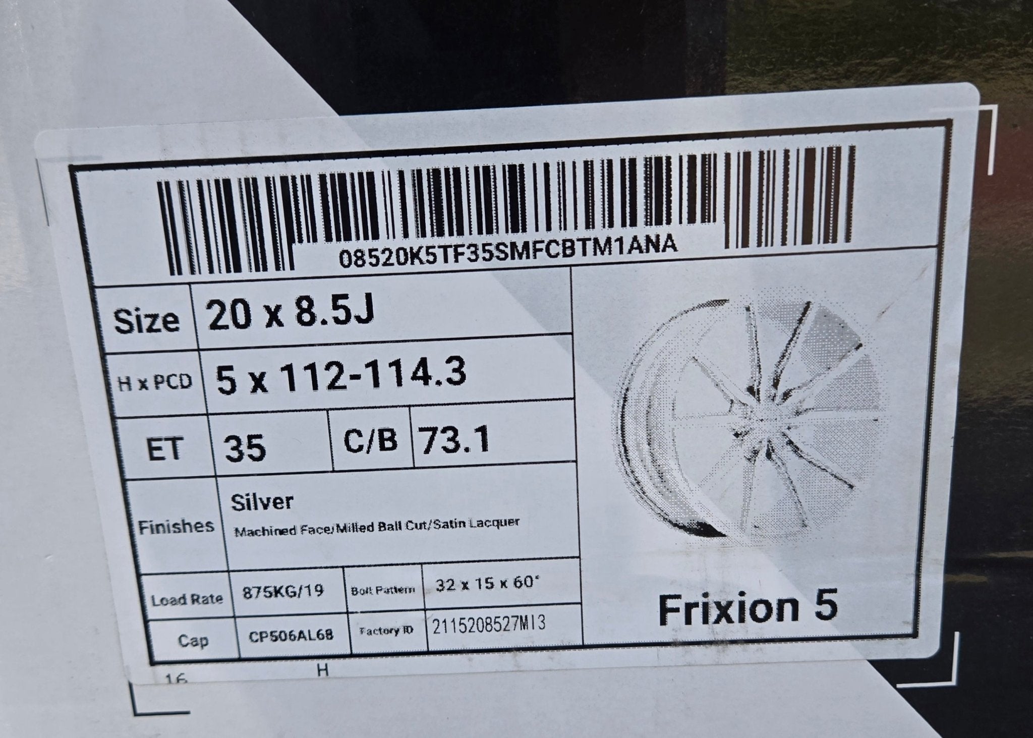 INOVIT FRIXION 5 20x8.5 5x114.3 SILVER MACHINE - Gun Hill Tire House (WTW - WHOLESALE TIRES & WHEELS)