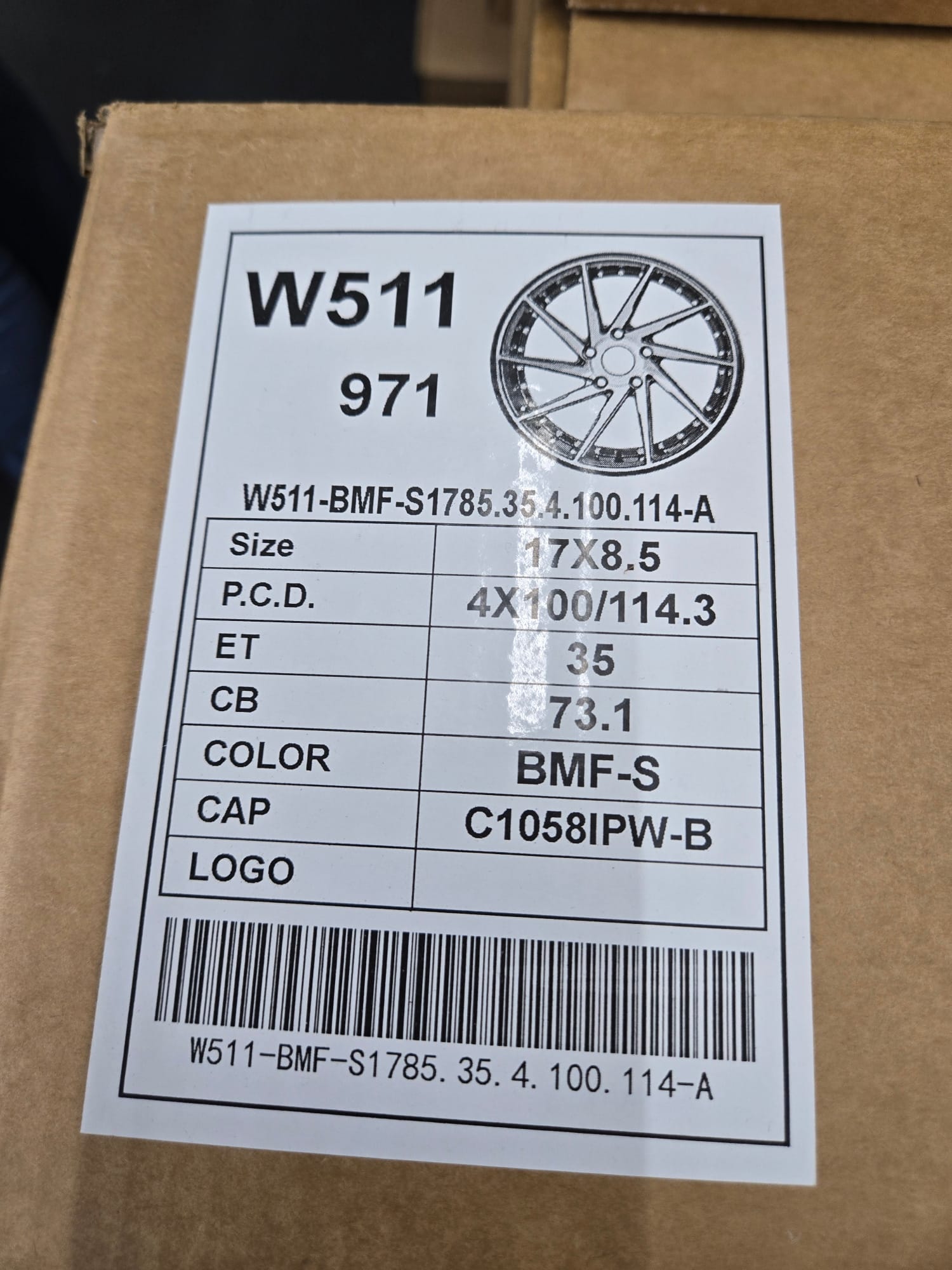 W511 17X8.5 4X100 4X114.3 BLACK MACHINED FACE - Gun Hill Tire House (WTW - WHOLESALE TIRES & WHEELS)