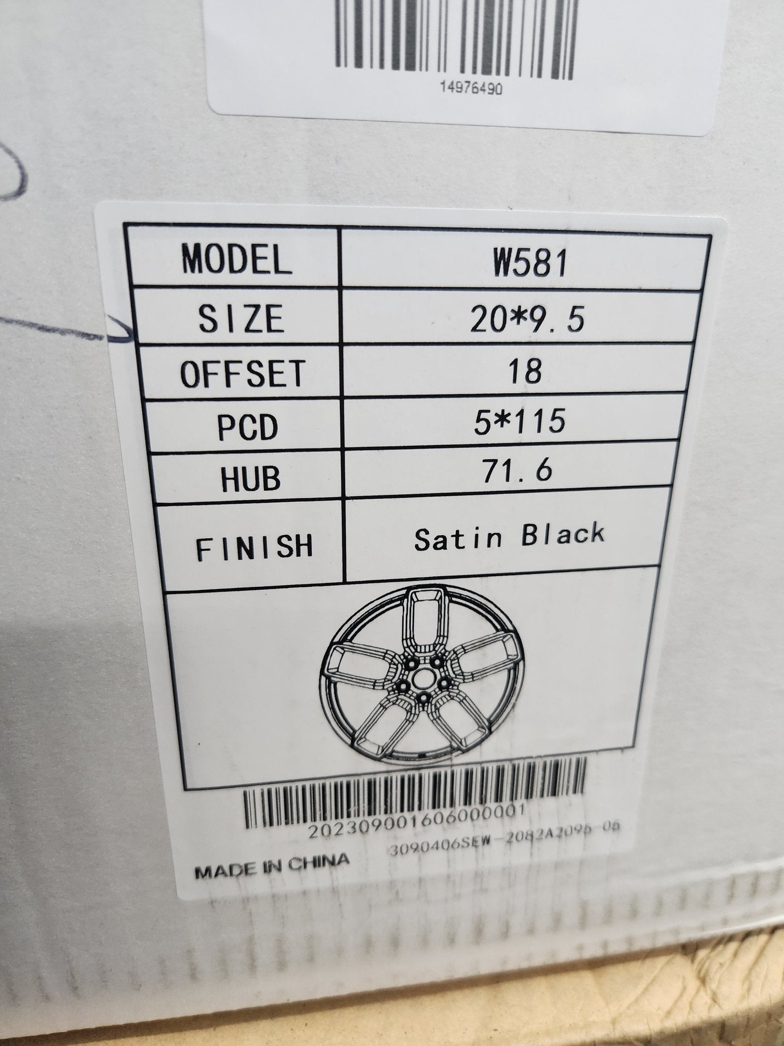 W581 20X9.5 5X115 SATIN BLACK - Gun Hill Tire House (WTW - WHOLESALE TIRES & WHEELS)