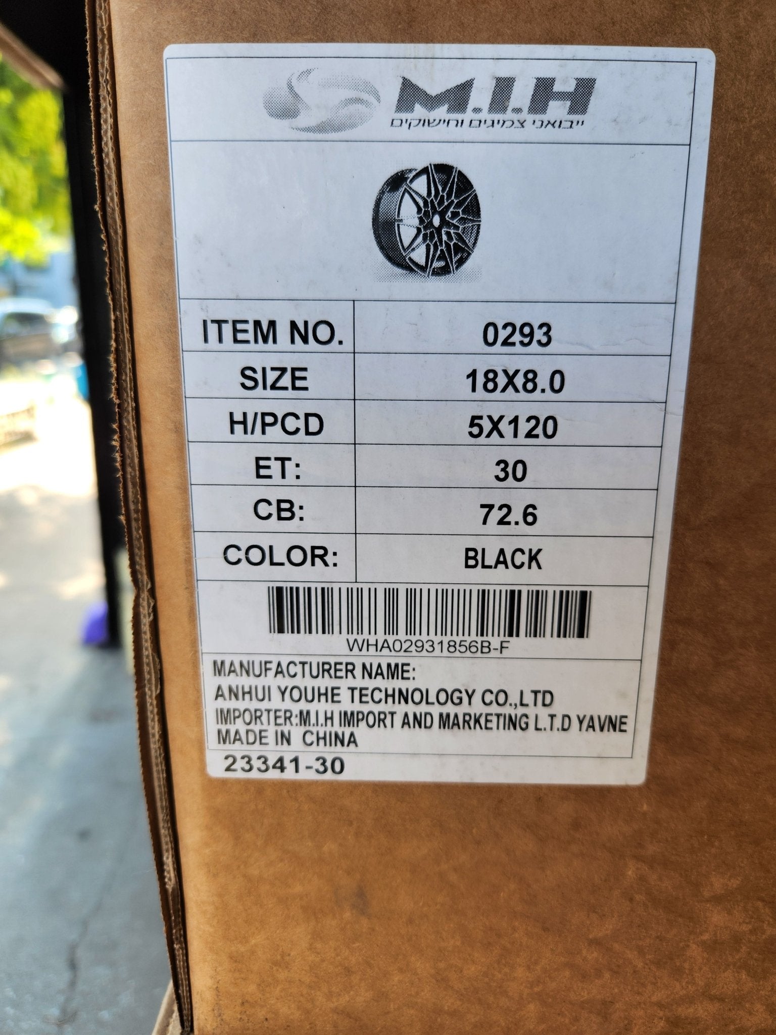 OE - 0293 18x8.0 5x120 GLOSS BLACK - Gun Hill Tire House (WTW - WHOLESALE TIRES & WHEELS)